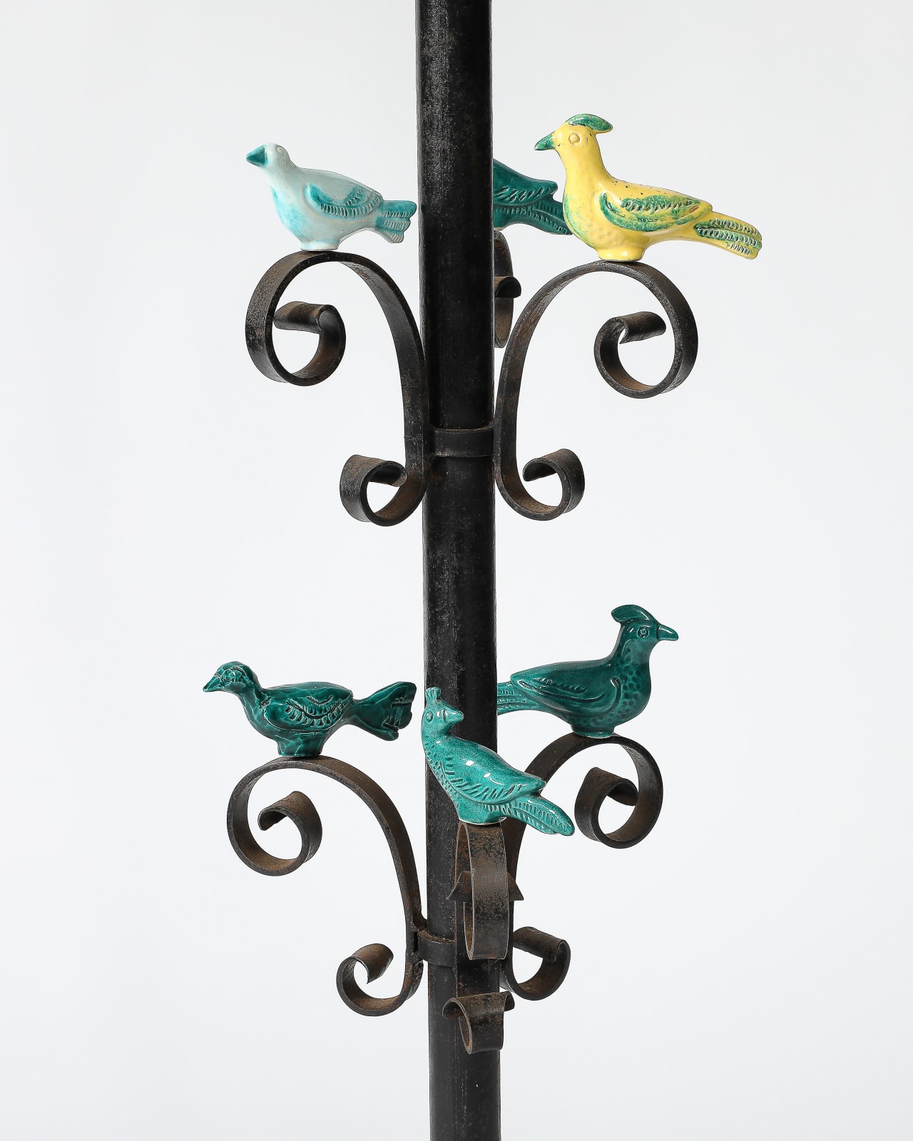 Wrought iron bird lamp sale