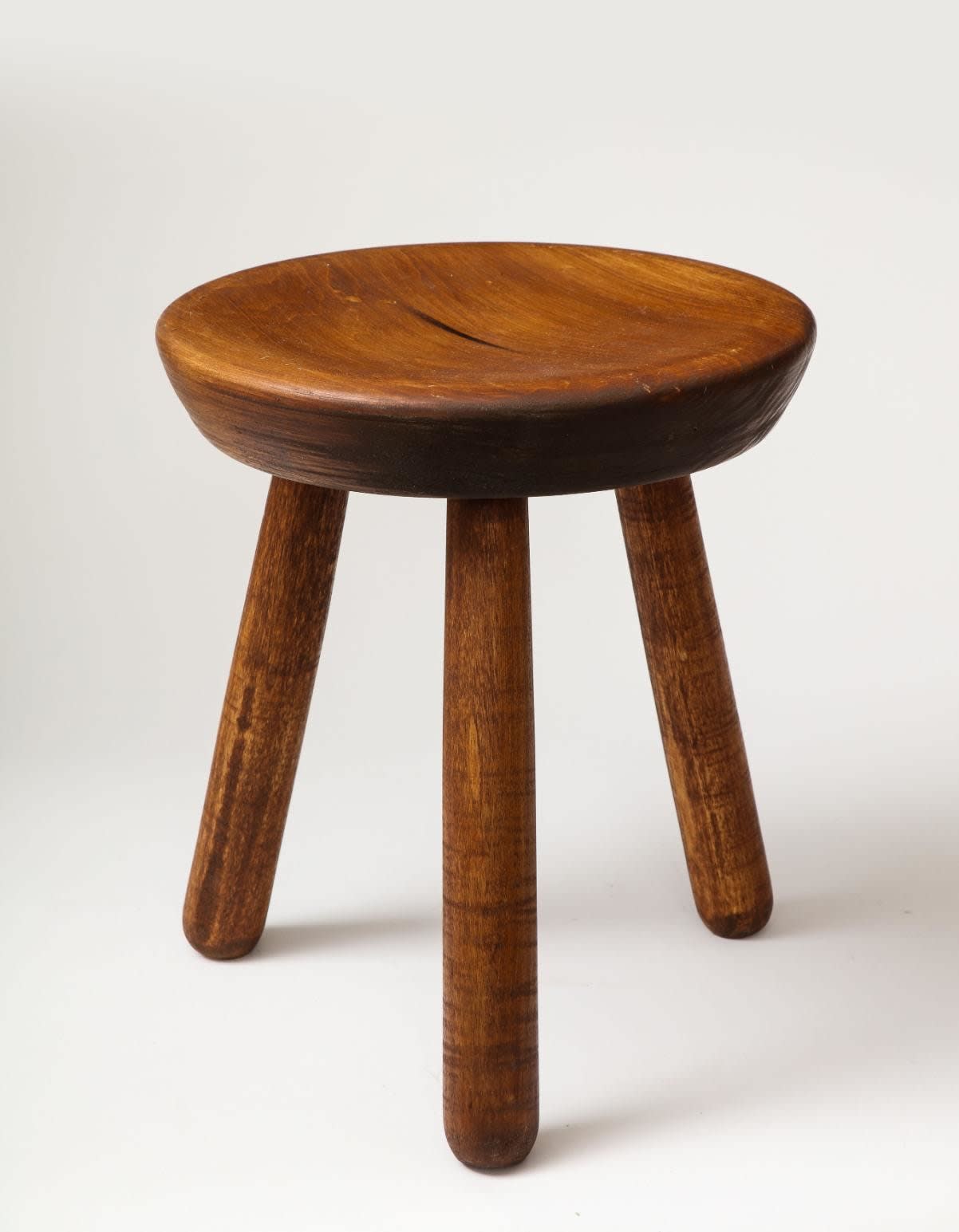 Low Stained Pine Milking Stool