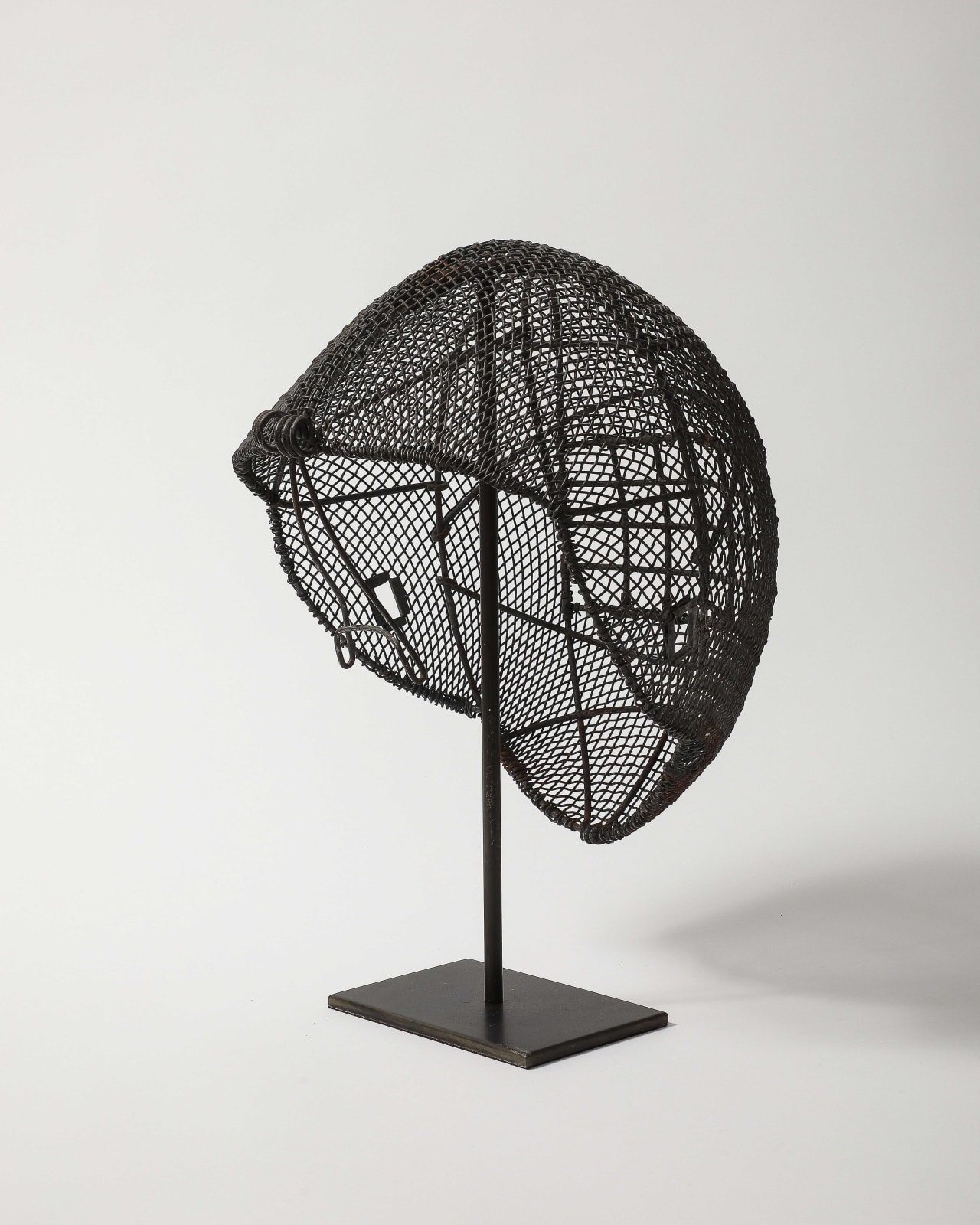 Antique Fencing Mask on Stand