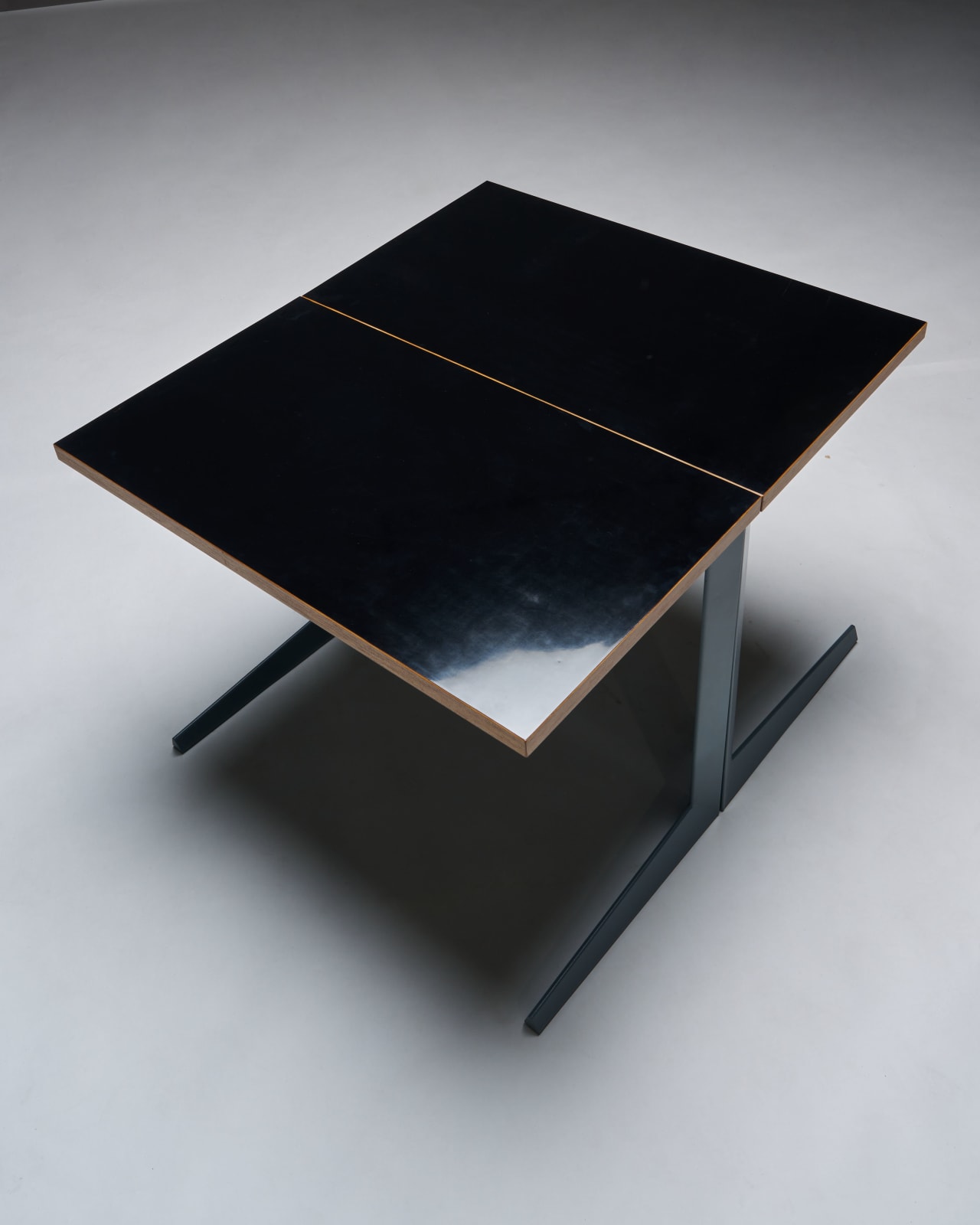 Steel Work Table with Laminate Top and Custom Storage