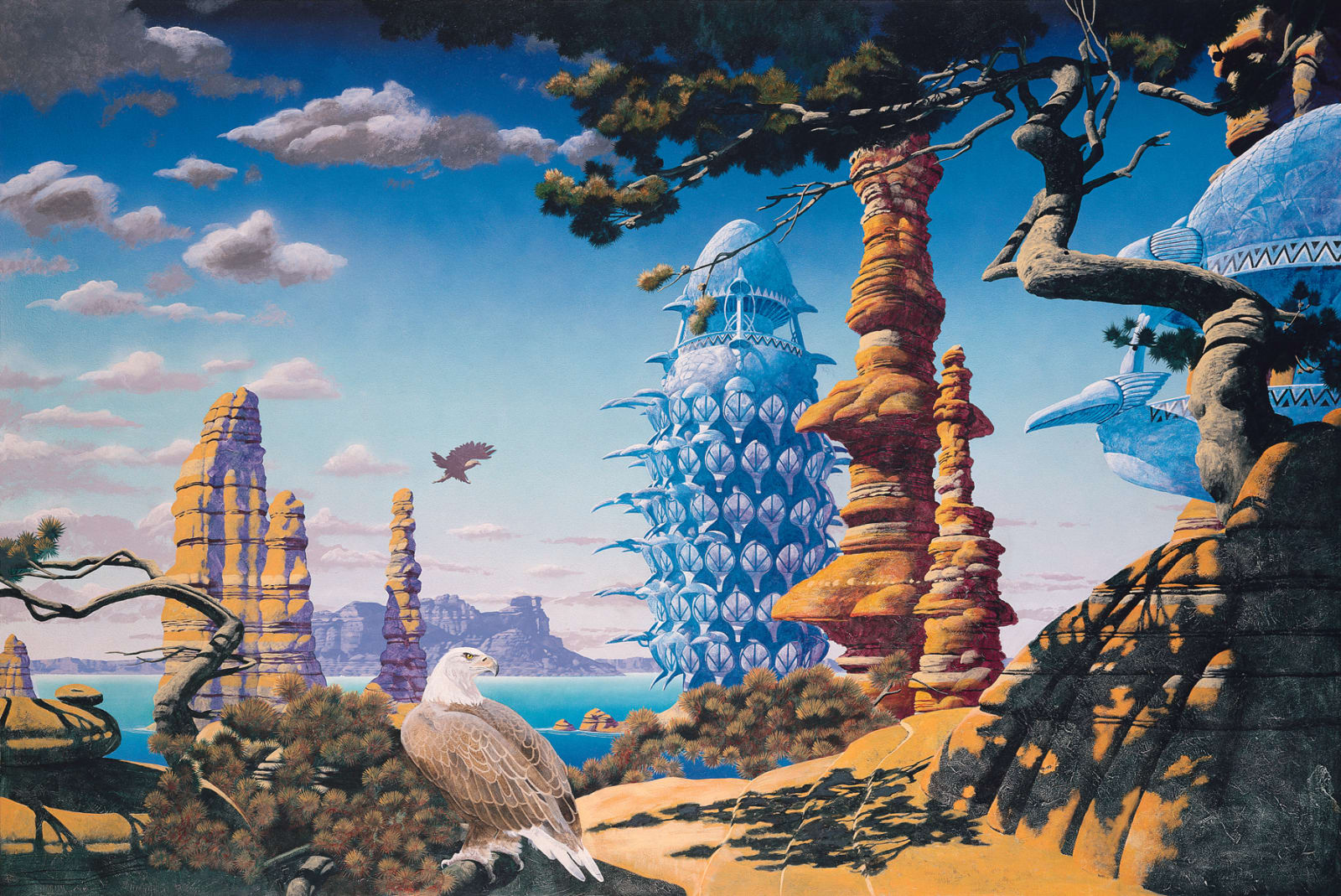 Roger Dean, BLUE DESERT 2023 Giclée Print 16 1/2 x 23 1/4 inches 41.7 x 59 cm Open Edition, 1989/2023