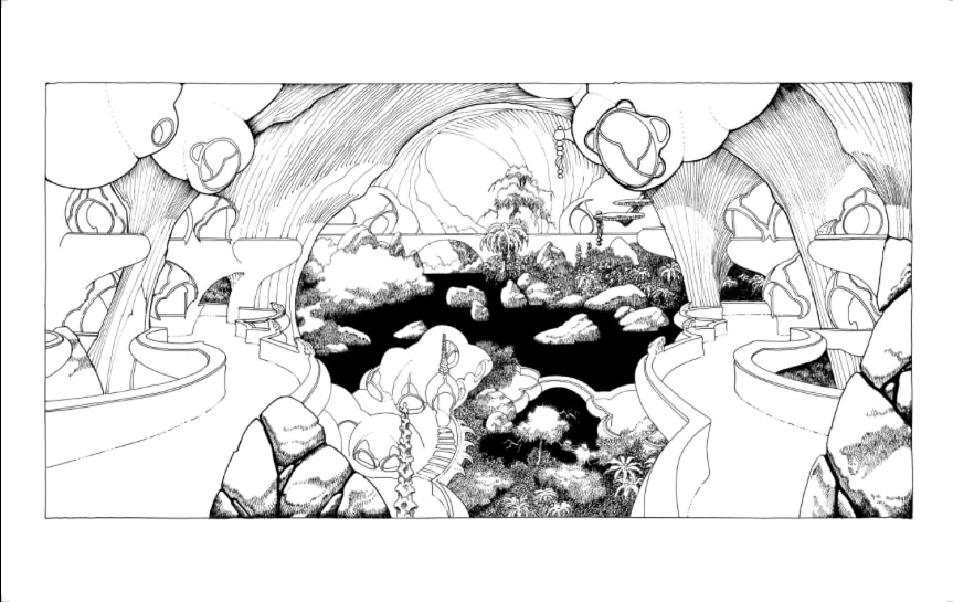 Roger Dean, MOONBASE BLACK & WHITE, 2022