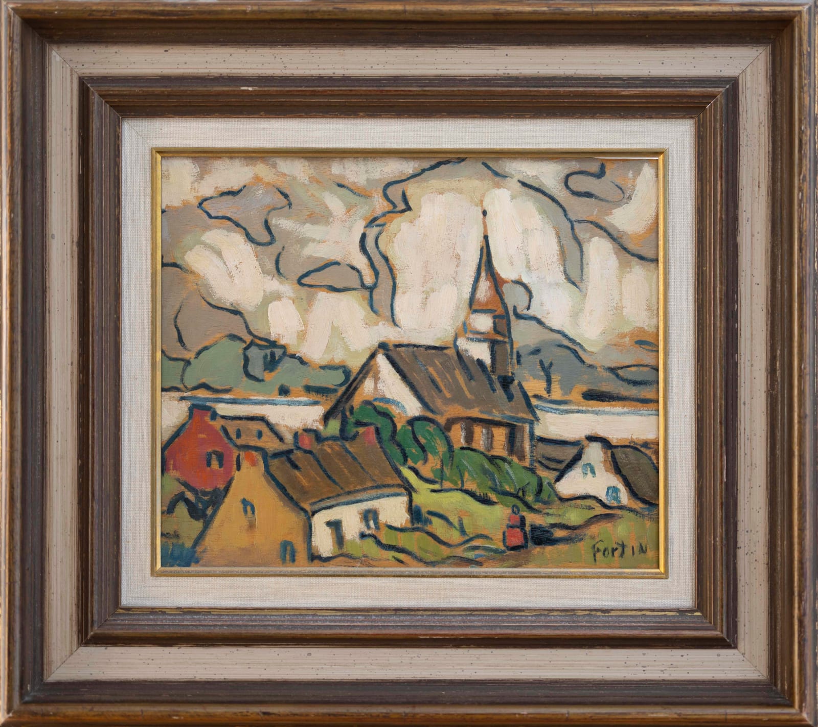 Marc Aurèle Fortin, Village on the St. Lawrence River, 1938