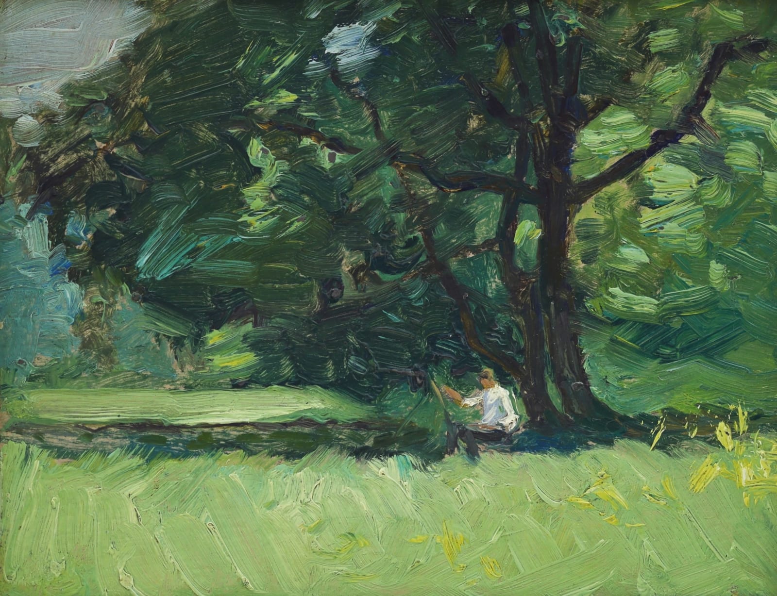 J.E.H. MacDonald, Artist and Easel, 1913