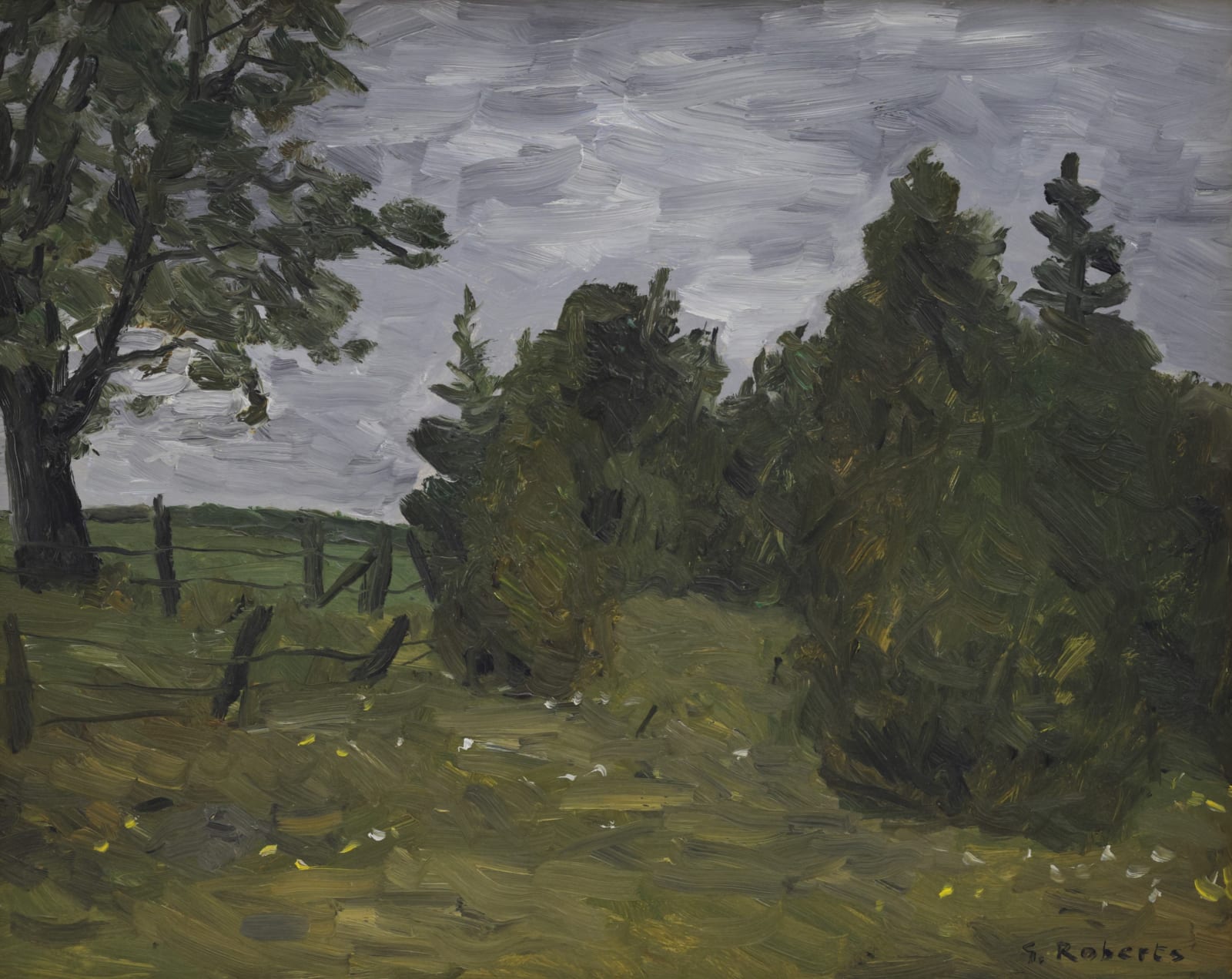 Goodridge Roberts, Cedars and Black Cherry Tree, 1965