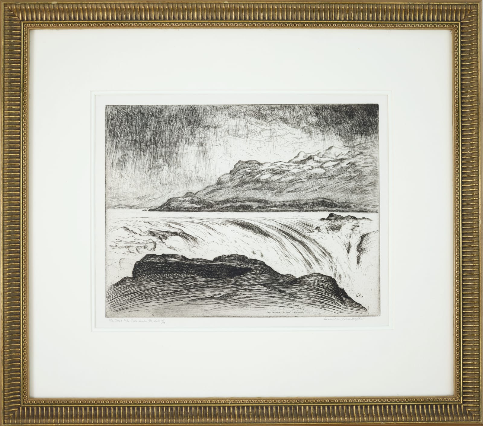 Caroline Armington, The Falls at Stora, Sweden, 5th State, 1928