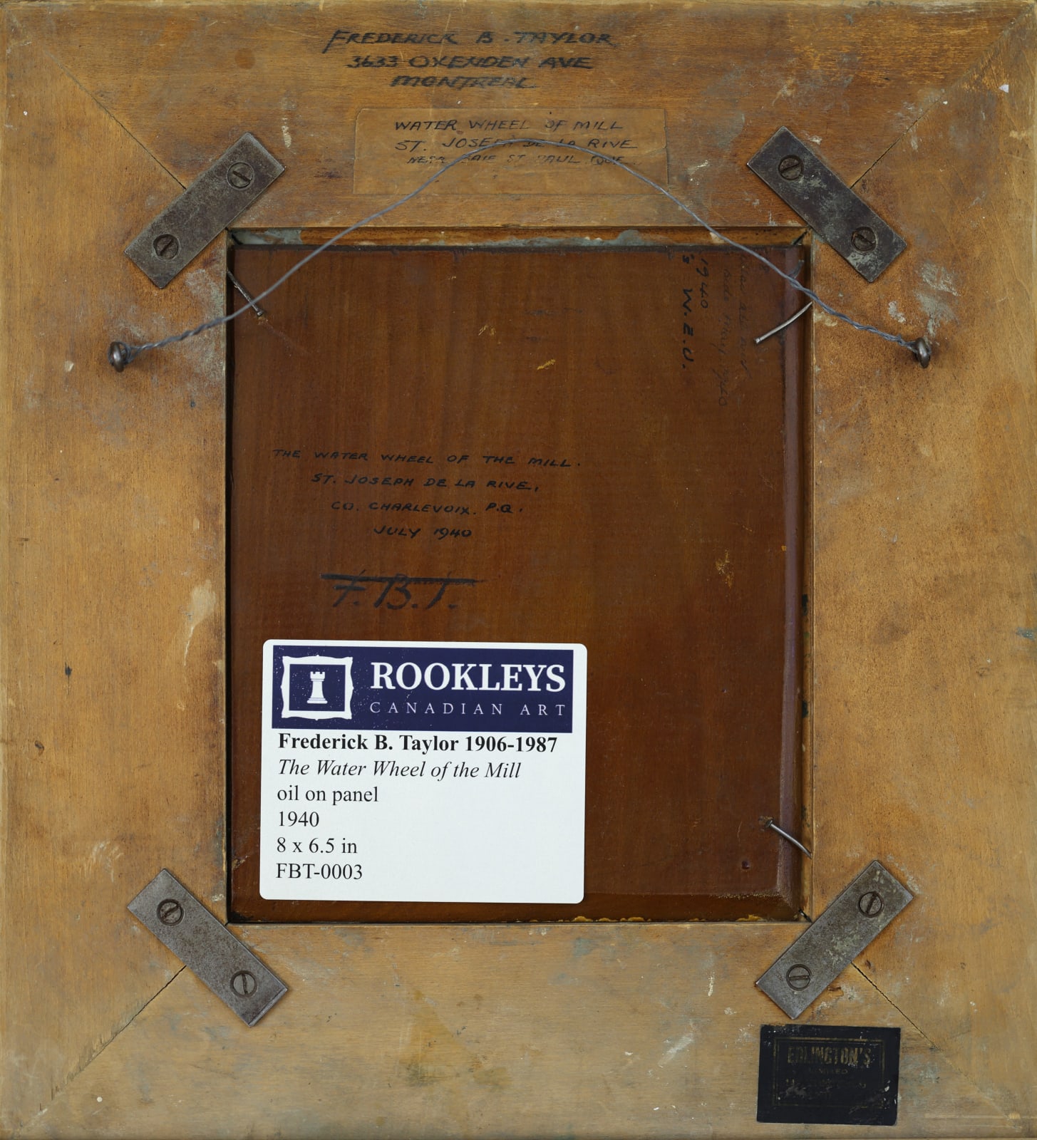 Frederick B. Taylor, The Water Wheel of the Mill St. Joseph de la Rive, Charlevoix, 1940