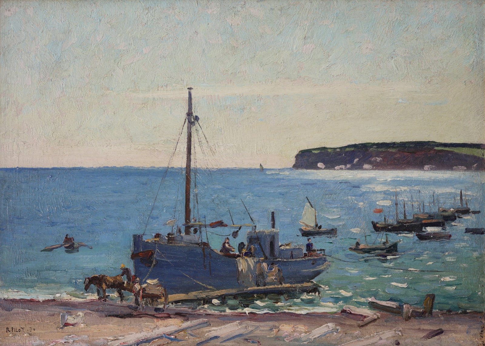 Robert Pilot, Ships in the Gaspe Harbour, 1930