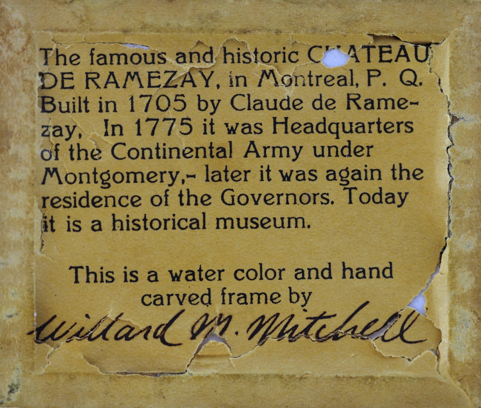 Willard Morse Mitchell, The Chateau De Ramezay, Montreal, c 1947