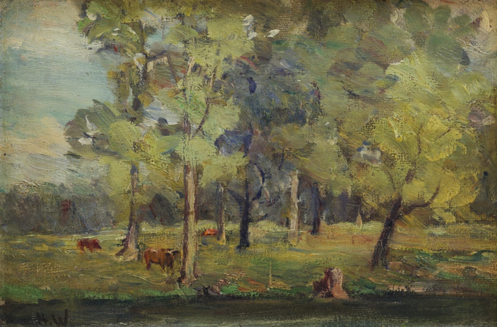 Horatio Walker, Grazing By a Stream, c 1900
