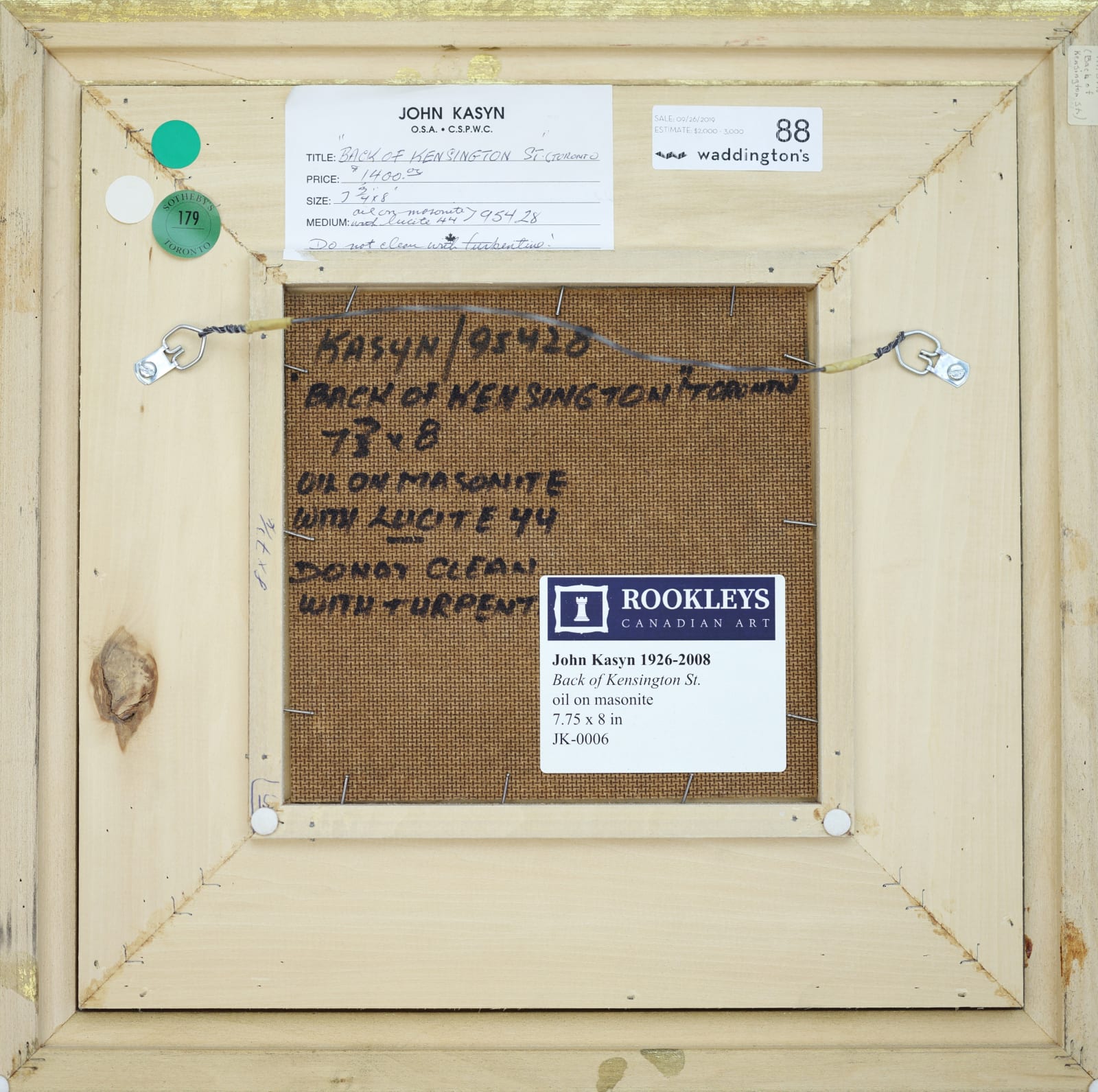 John Kasyn, Back of Kensington St., c 1980