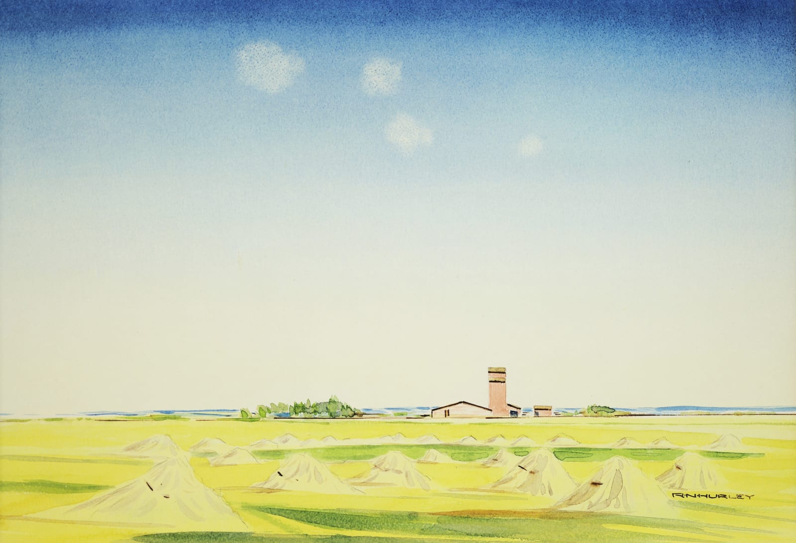 Robert Newton Hurley, Prairie Grain Elevator, c 1964
