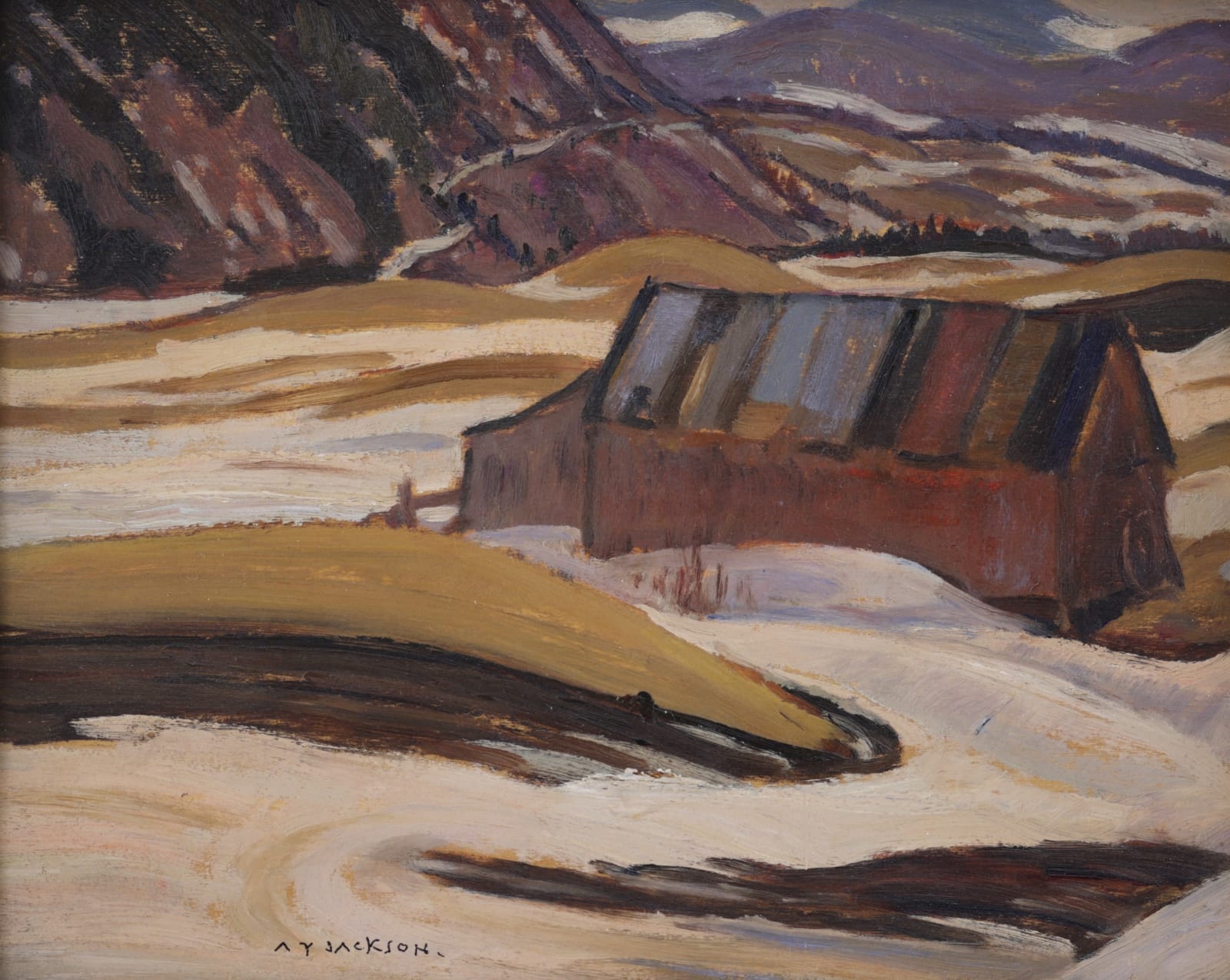 A.Y. Jackson, Old Barn, Charlevoix, 1928