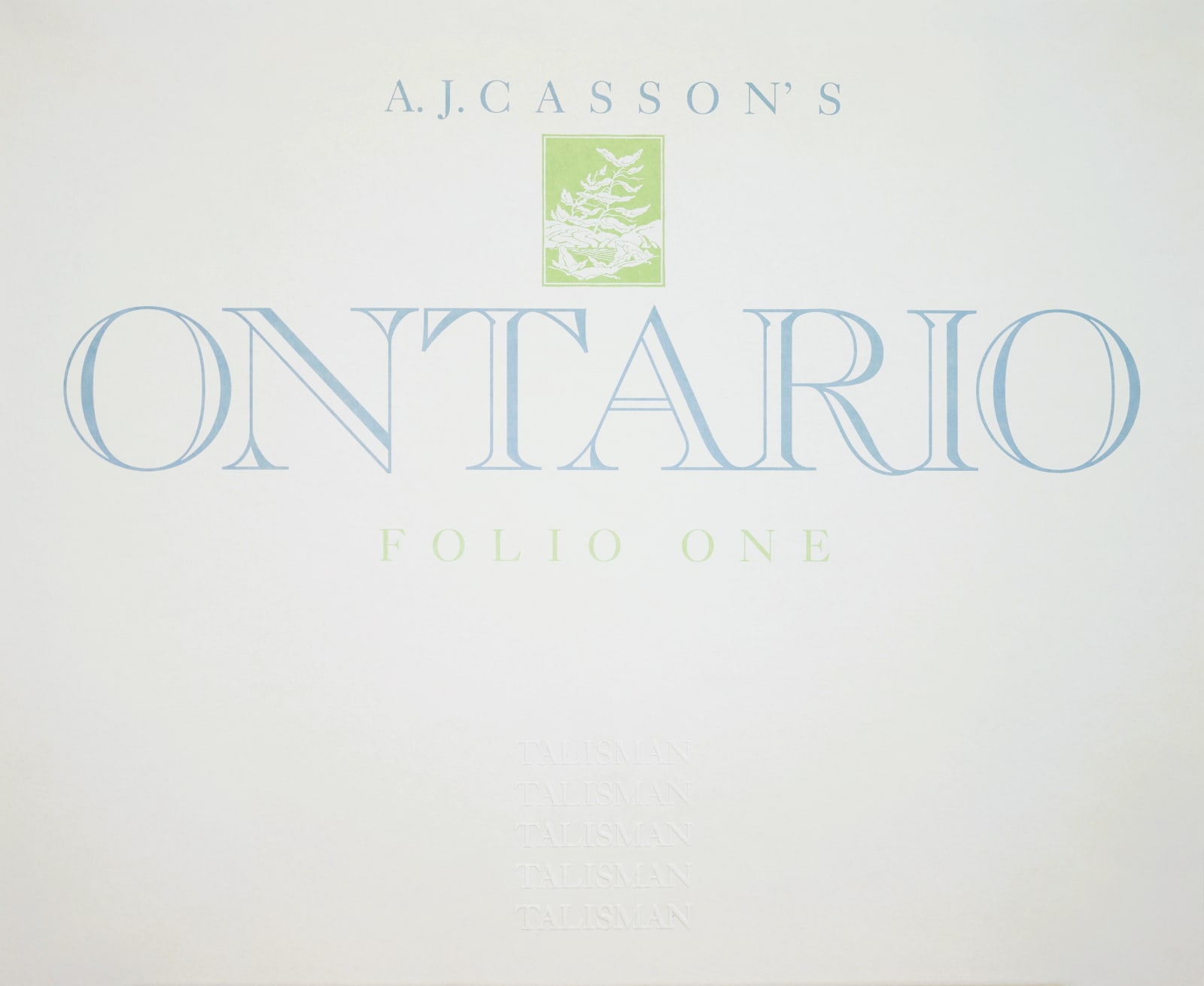 A.J. Casson, Ontario, Folio One