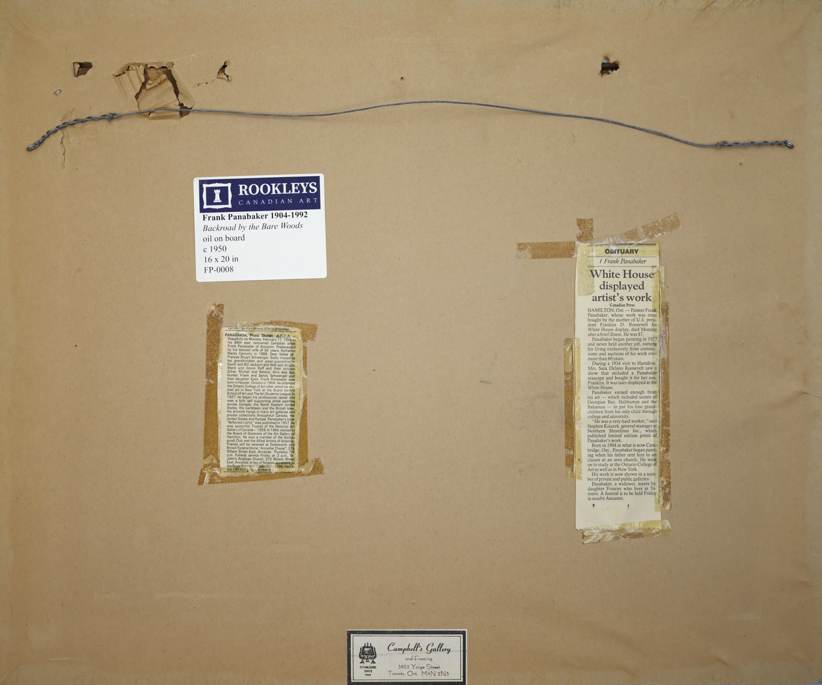 Frank Panabaker, Backroad by the Bare Woods, c 1950