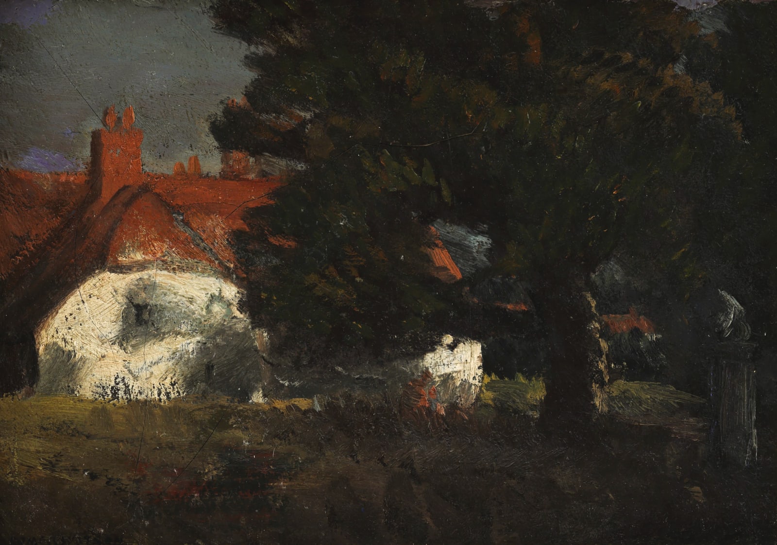 Homer Watson, Oak Tree and Farmhouse, c 1900