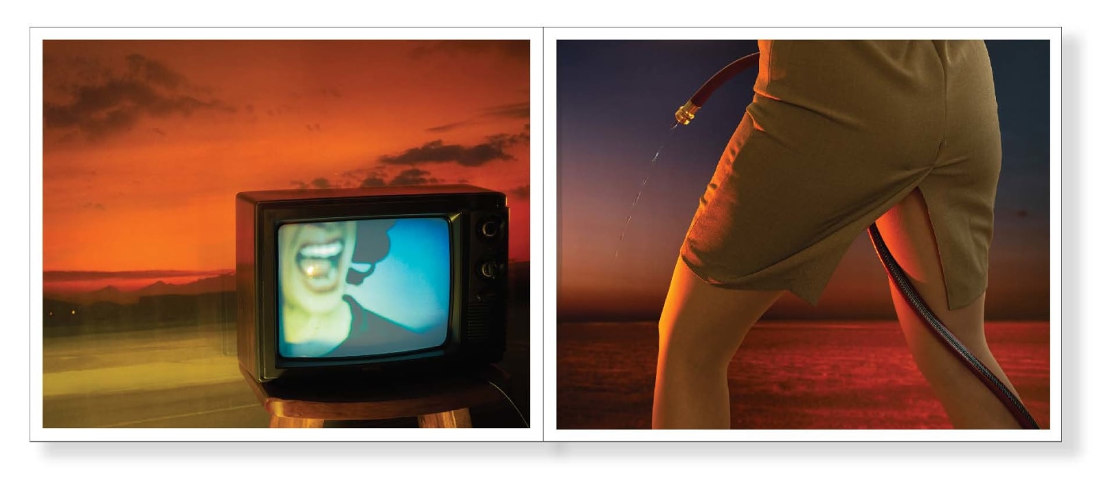 Tania Franco Klein, The Scream Televised (self-portrait) & Cowboy Shot, Hose, Side (self-portrait), 2025, from RAGE ™, 2025