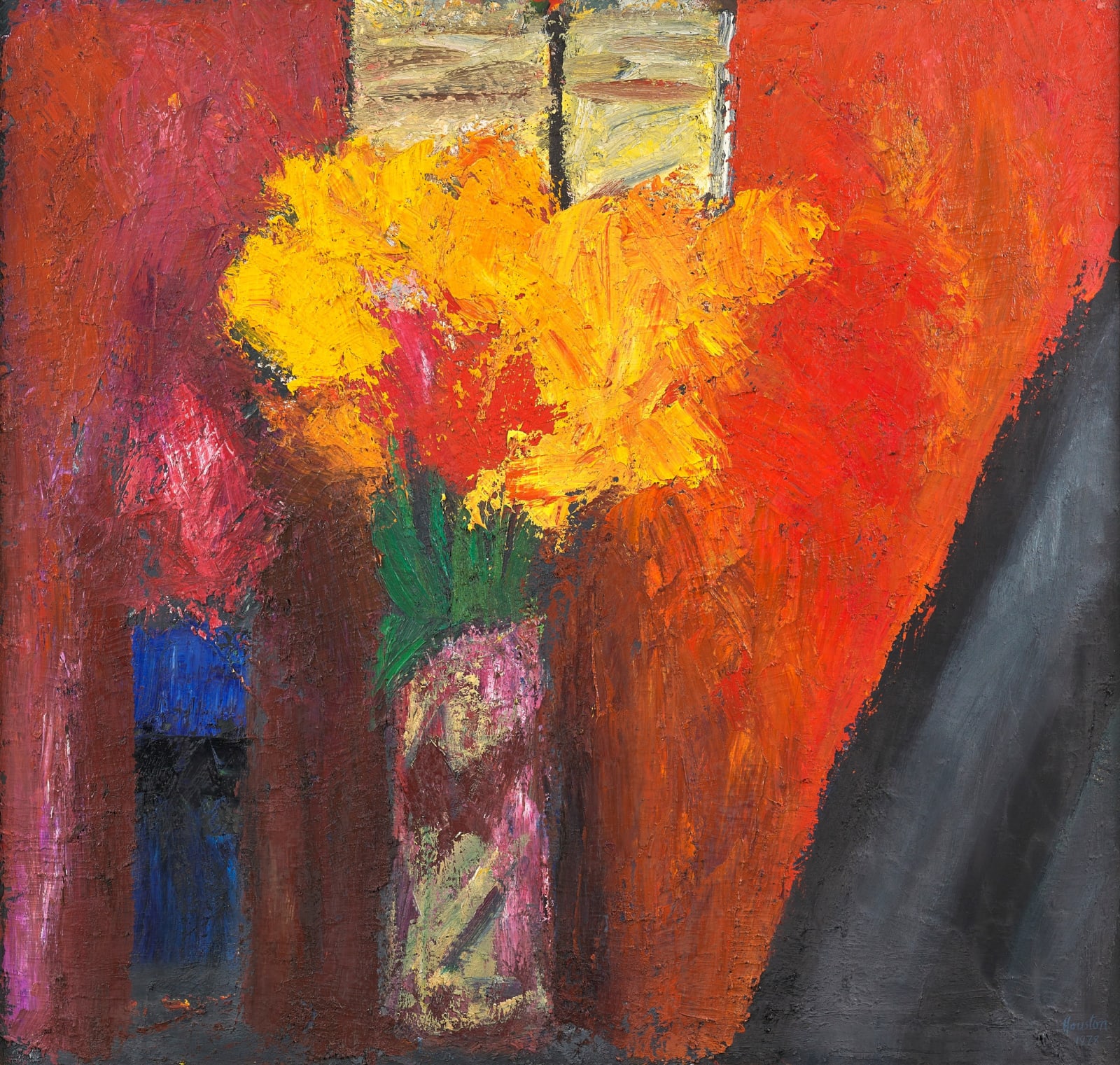 John Houston RSA, Still Life with Two Vases of Flowers, 1978