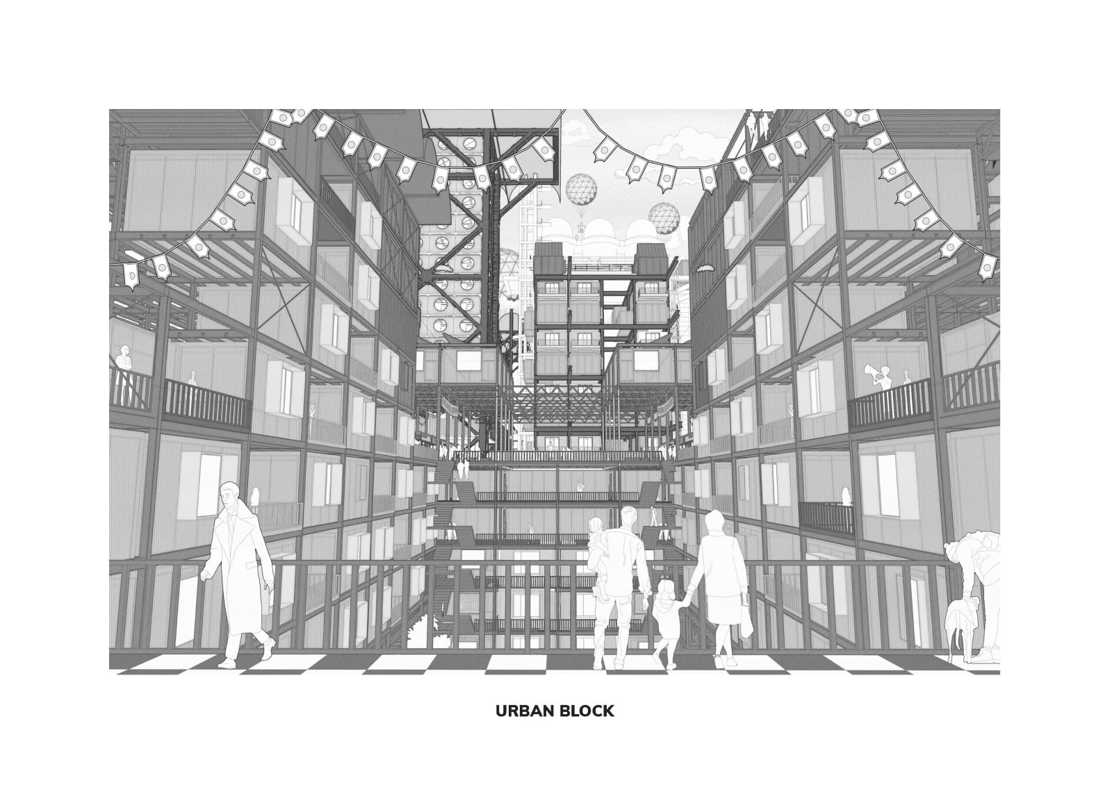 Brendan Kerrisk, Sins of the Father Illustration 05 - Urban Block, 2024