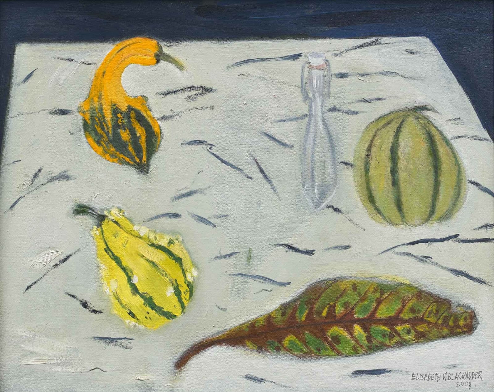 Elizabeth Blackadder RSA, Still Life on a Marble Table, 2009