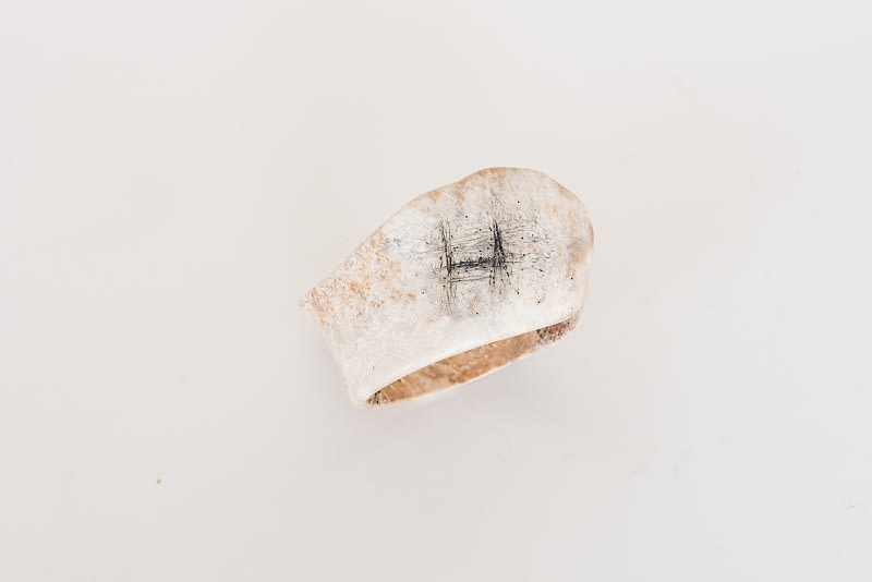 Jeanne Cannizzo, Whale Vertebrae Bracelet with Engraved and Coloured Markings, 2019