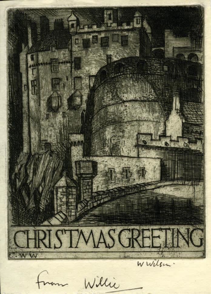William Wilson RSA, Edinburgh Castle (Christmas Card 1938)