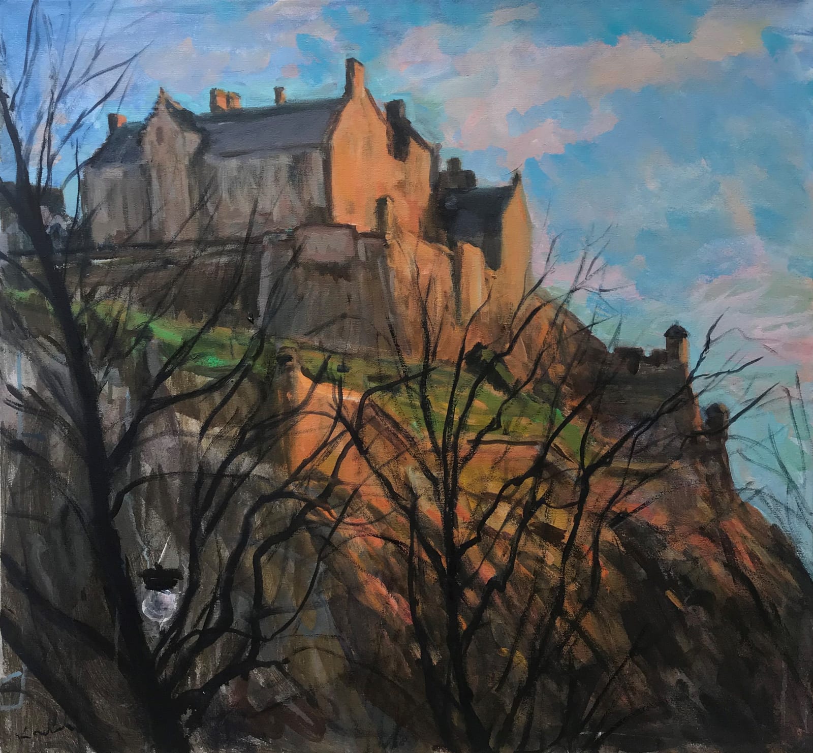 Henry Kondracki RSA, The Castle from Princes Street Gardens