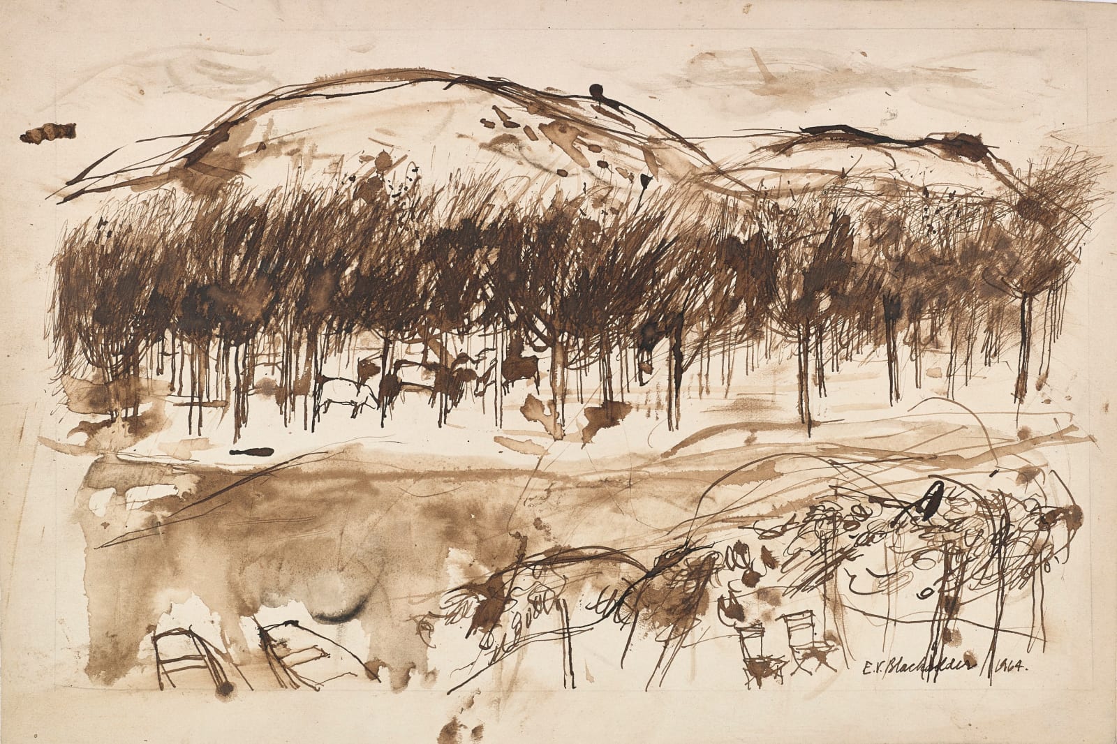 Elizabeth Blackadder RSA, Untitled, France, 1964