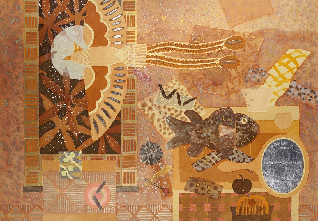 William Littlejohn RSA, Scroll, Paper Bird and Comb, 1987