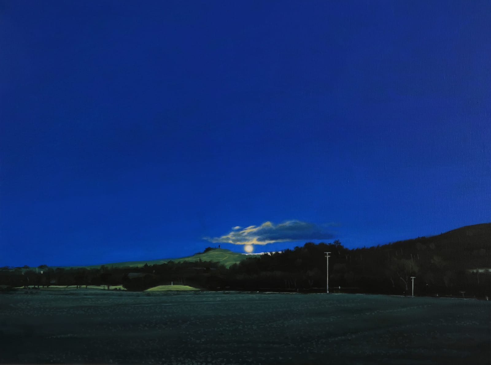 Philip Braham RSA, Moonrise over Monzie