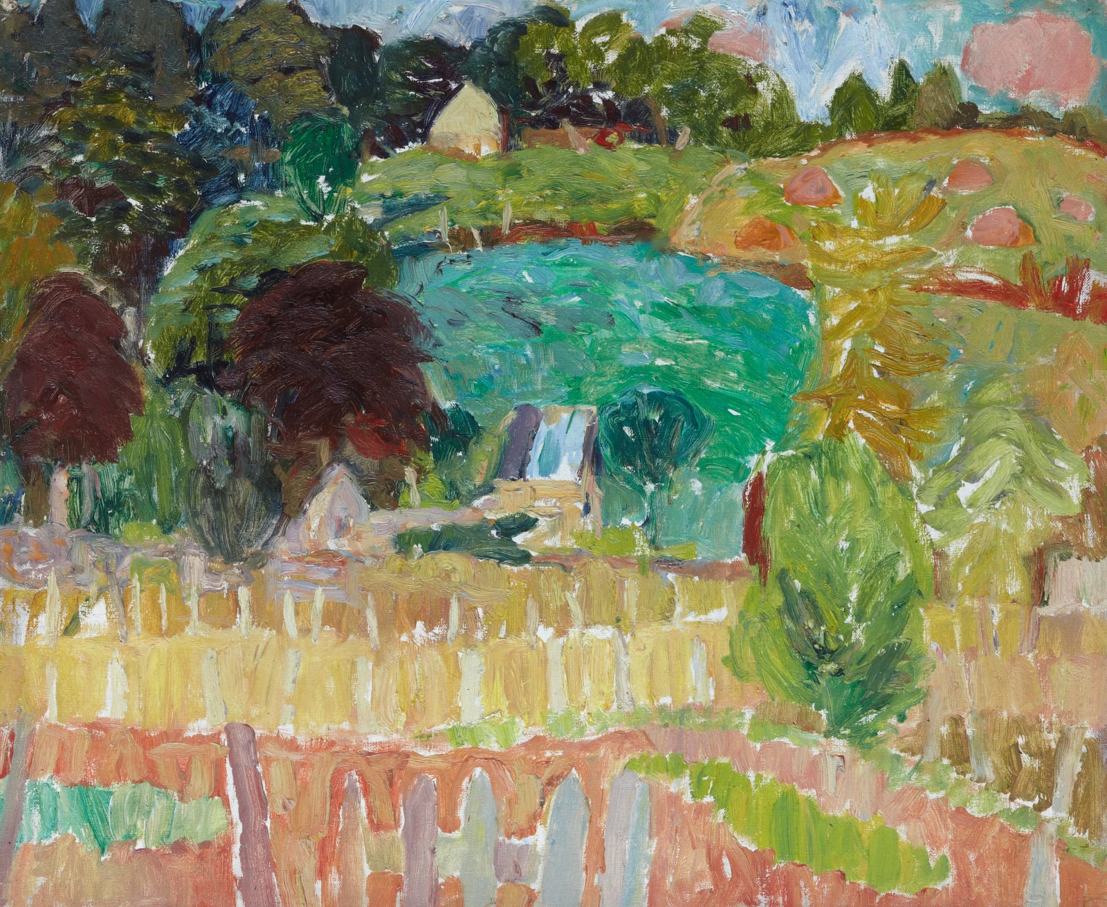 William Gillies RSA, Landscape with Pink Cloud