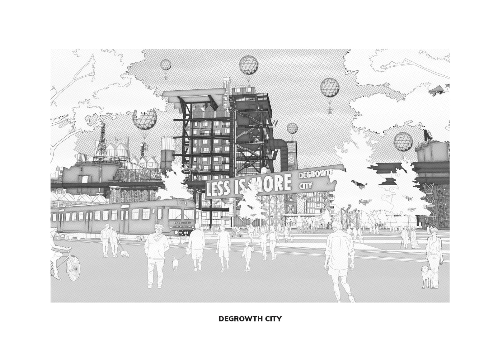 Brendan Kerrisk, Sins of the Father Illustration 04 - Degrowth City, 2024