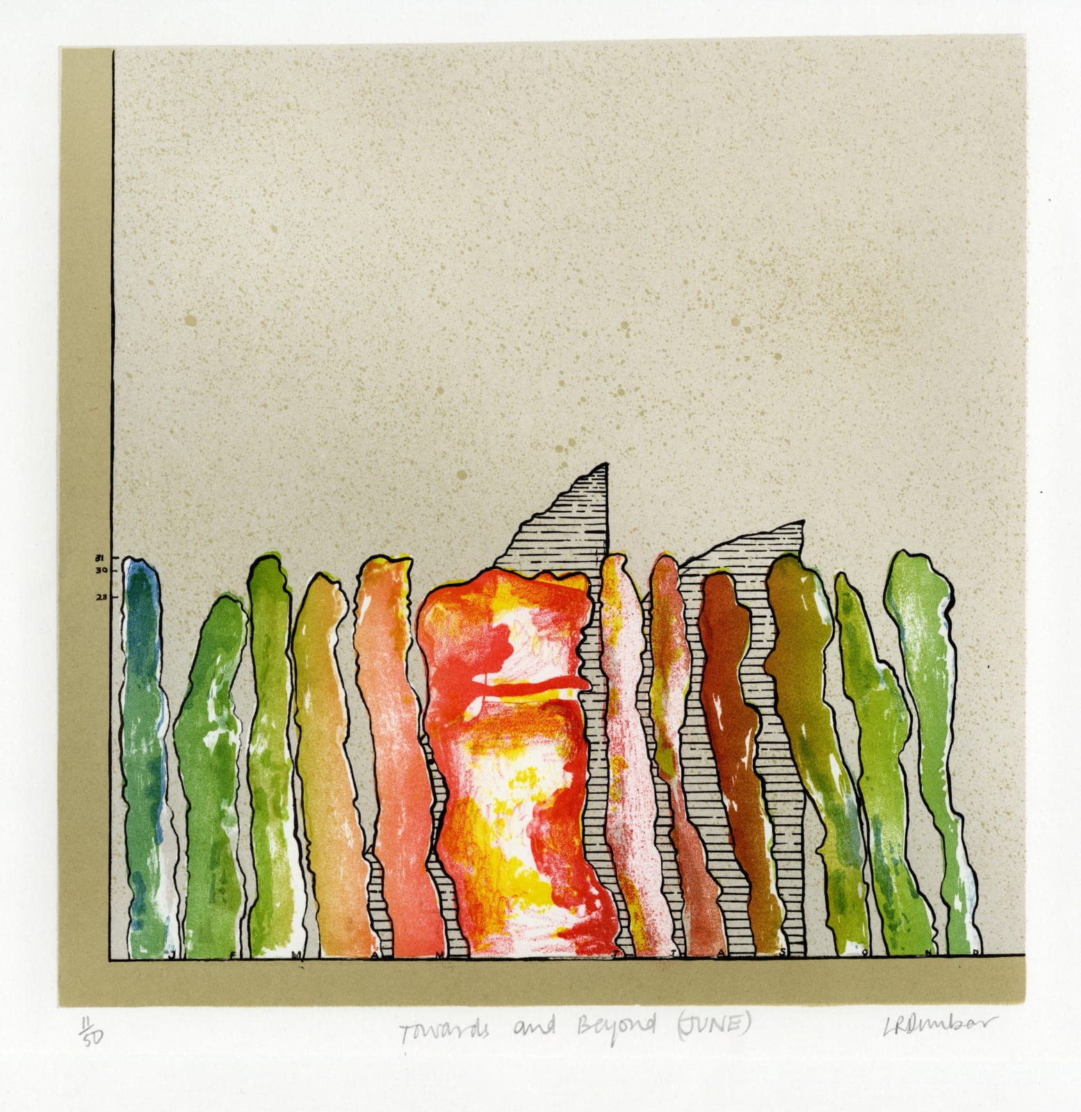 Lennox Dunbar RSA, Towards and beyond (June, Peacock Printmakers Calendar, 1976), 1976