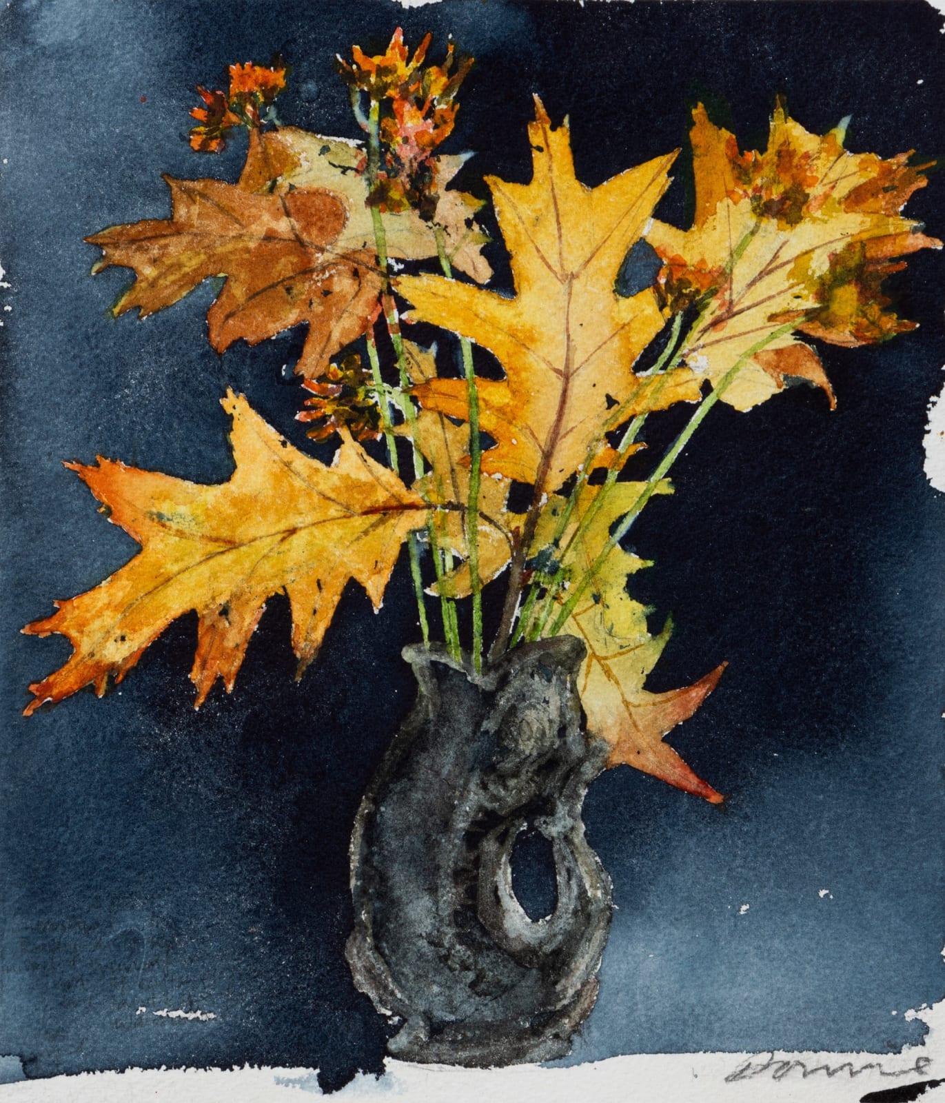 Kate Downie RSA, Still Life with Oak Leaves
