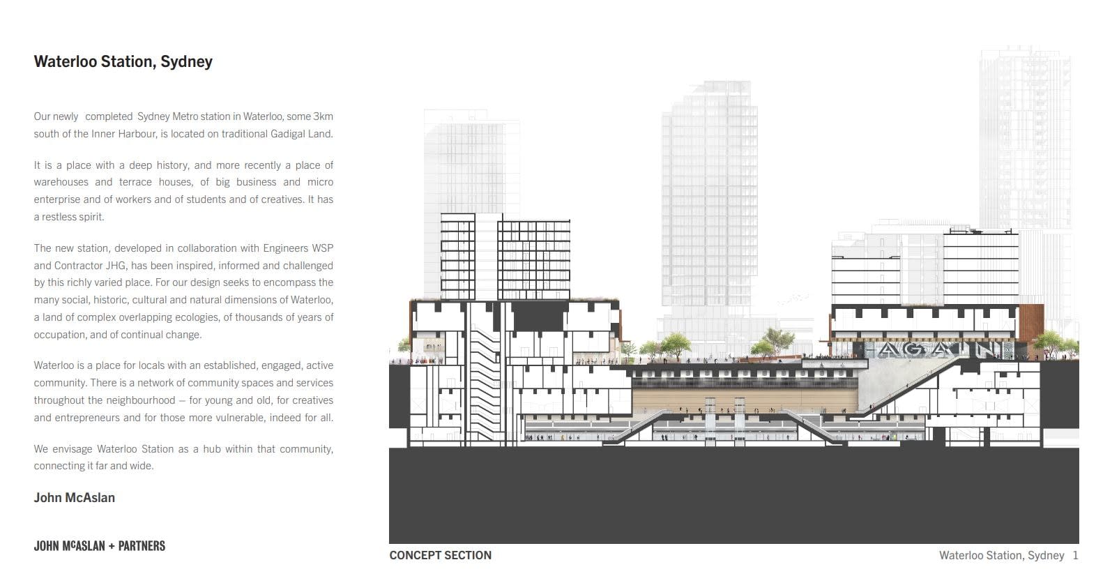 John McAslan RSA - John McAslan + Partners, Waterloo Station Sydney 1