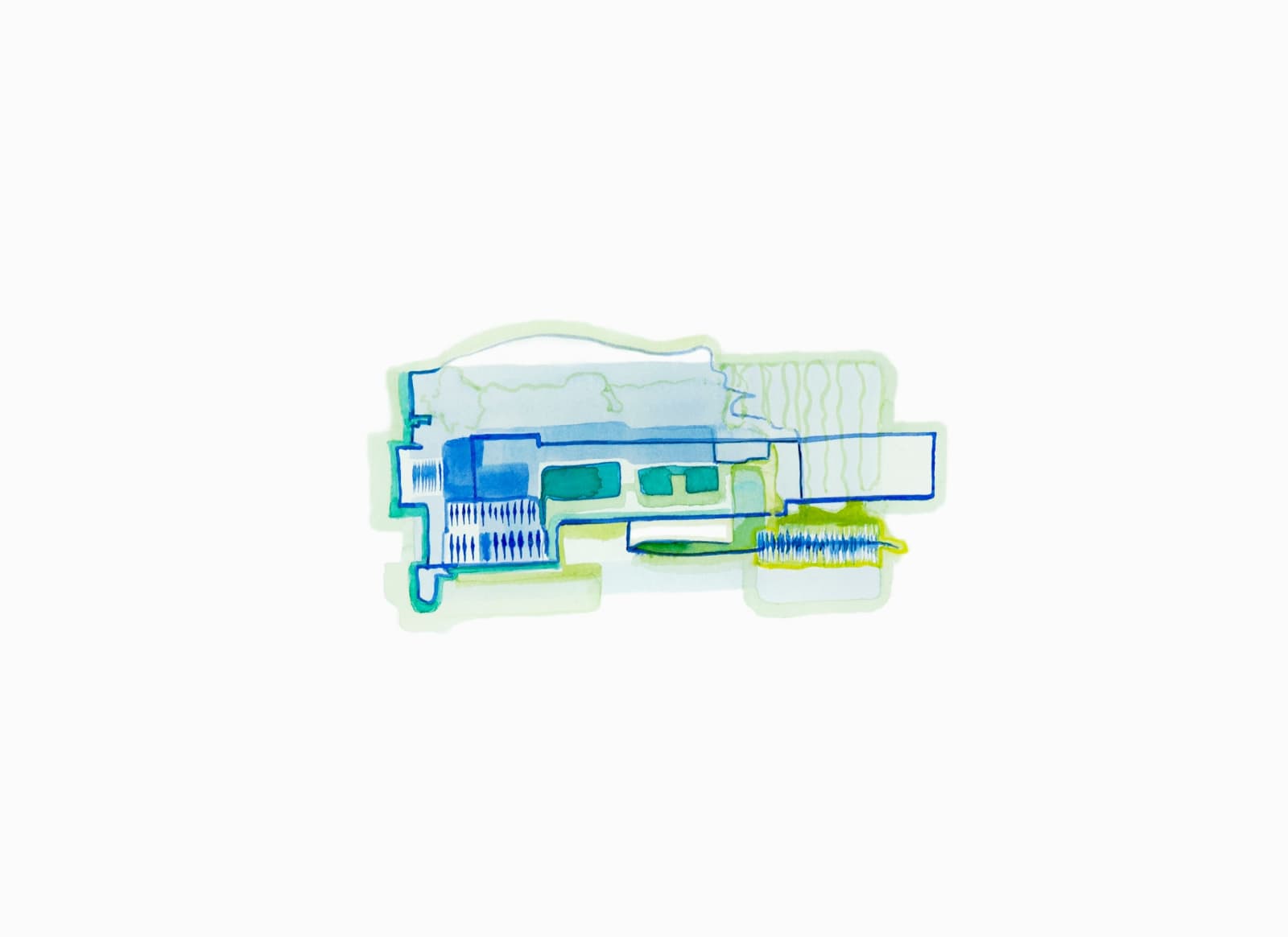 Jo Ganter RSA, Blue Green Doodle