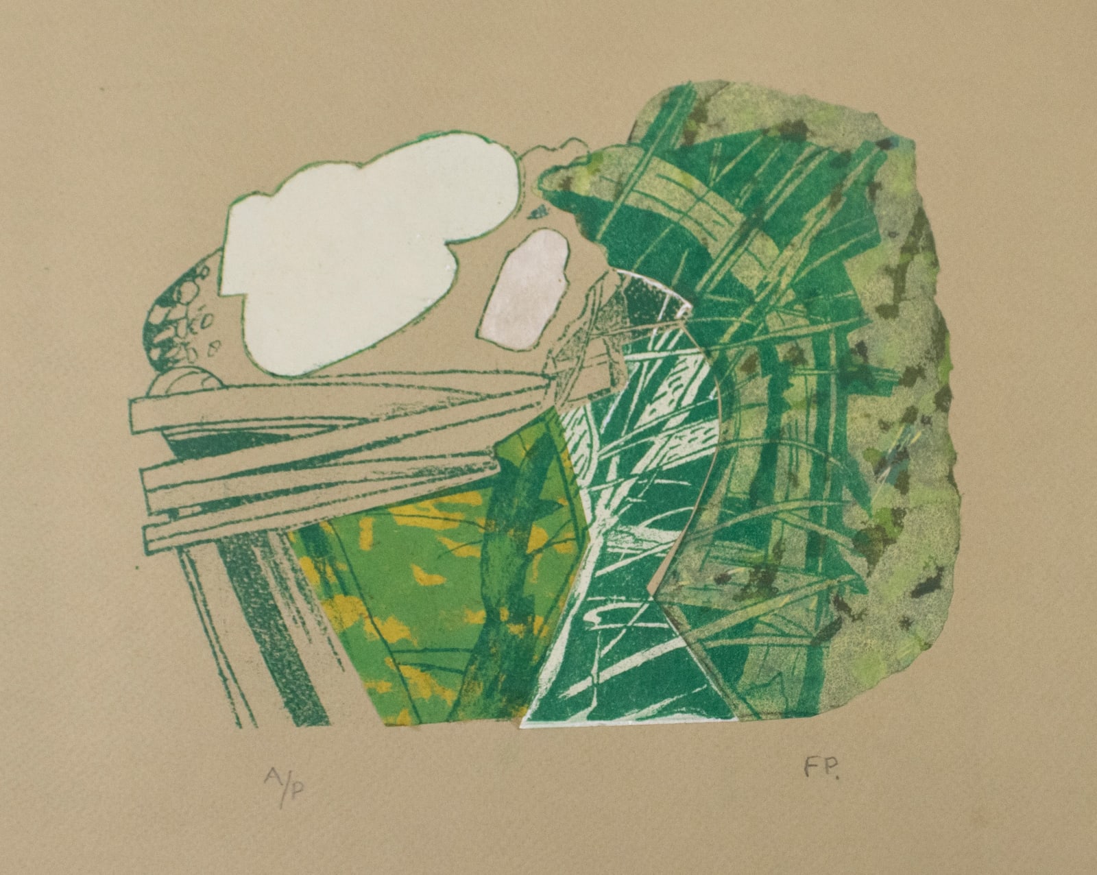 Frank Pottinger RSA, Untitled (Green and White Abstract)