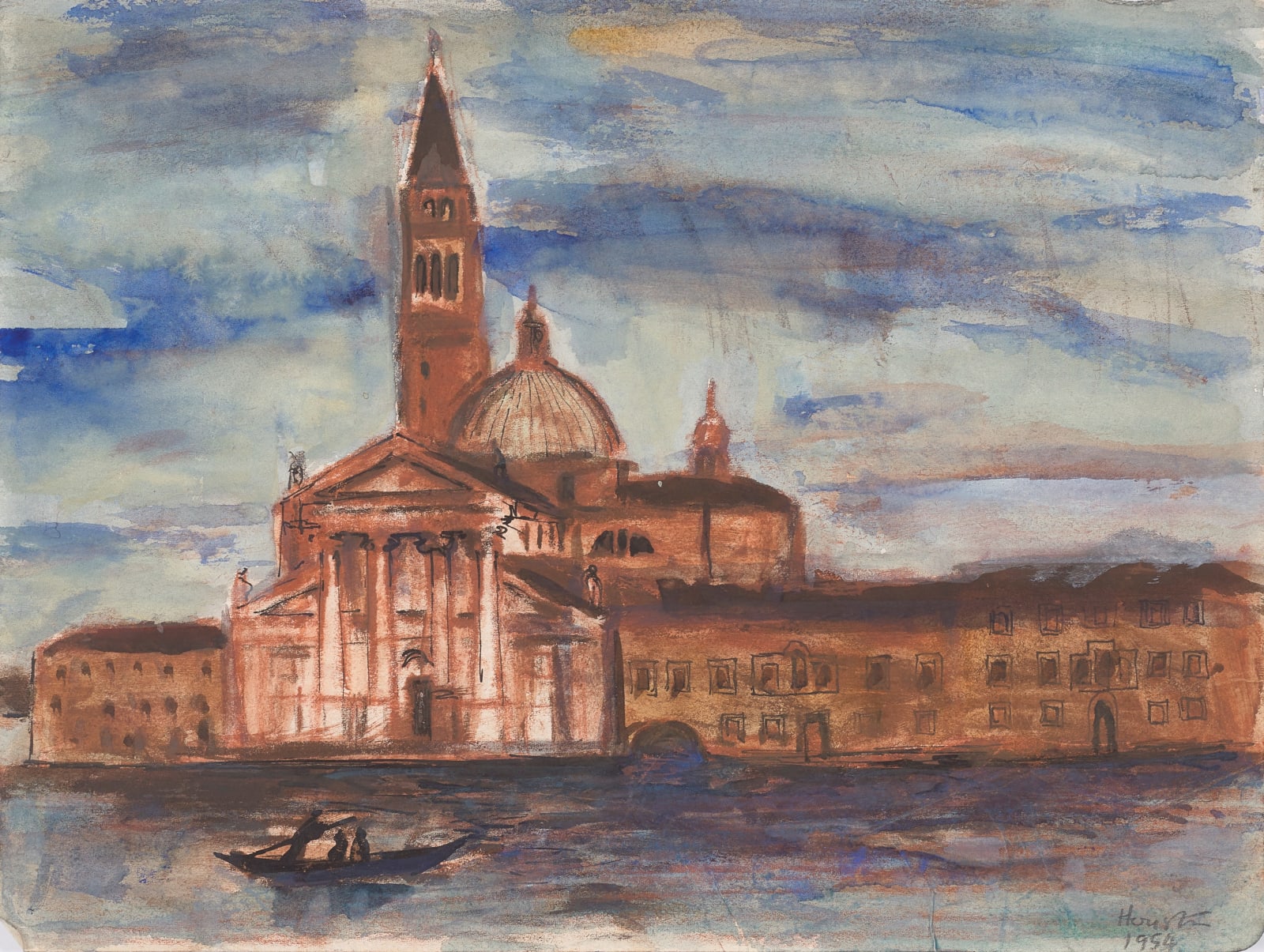 John Houston RSA, The Grand Canal, Venice, 1954