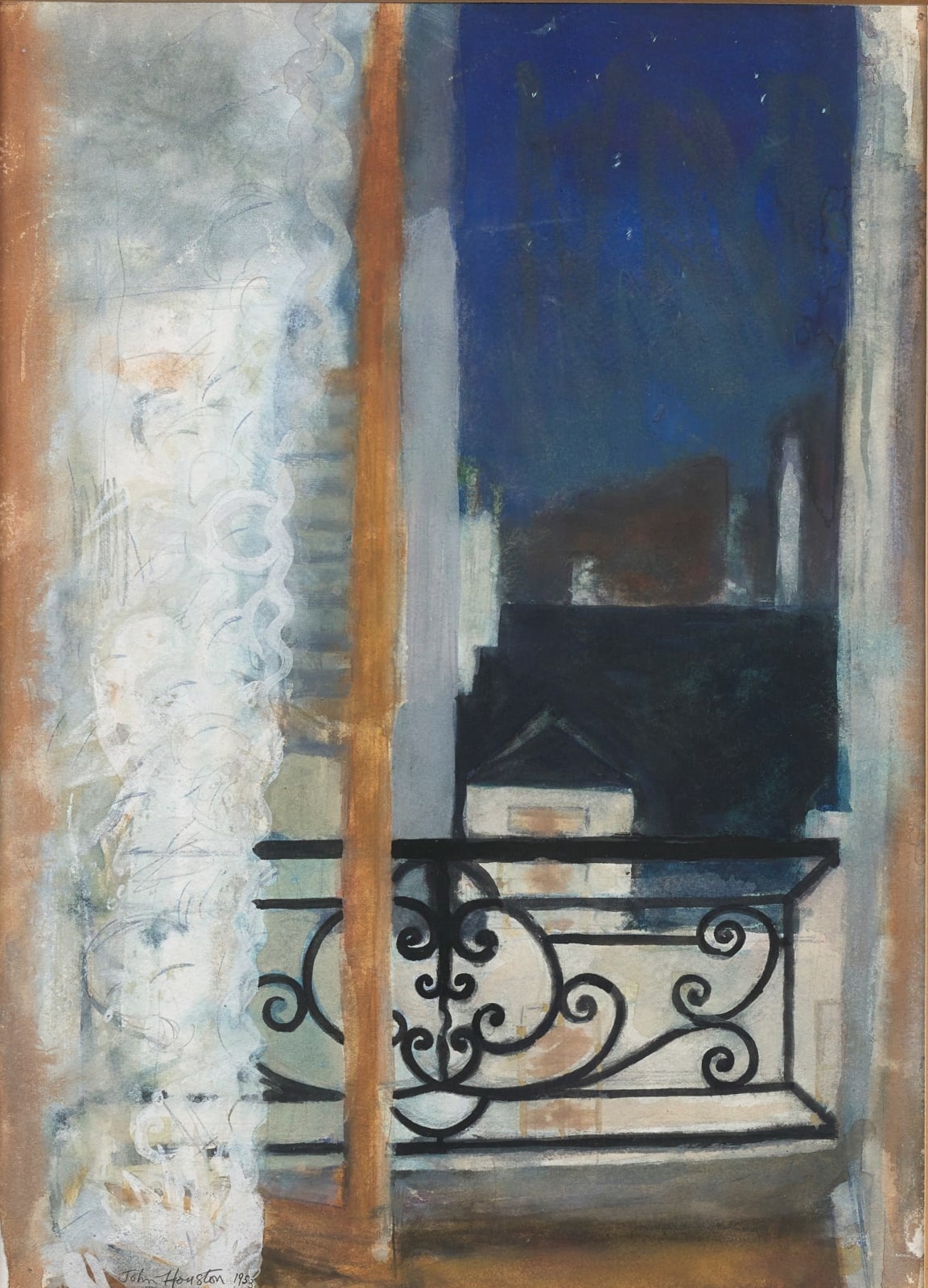 John Houston RSA, Window, Hotel St Georges, Rue Bonaparte, Paris, 1953