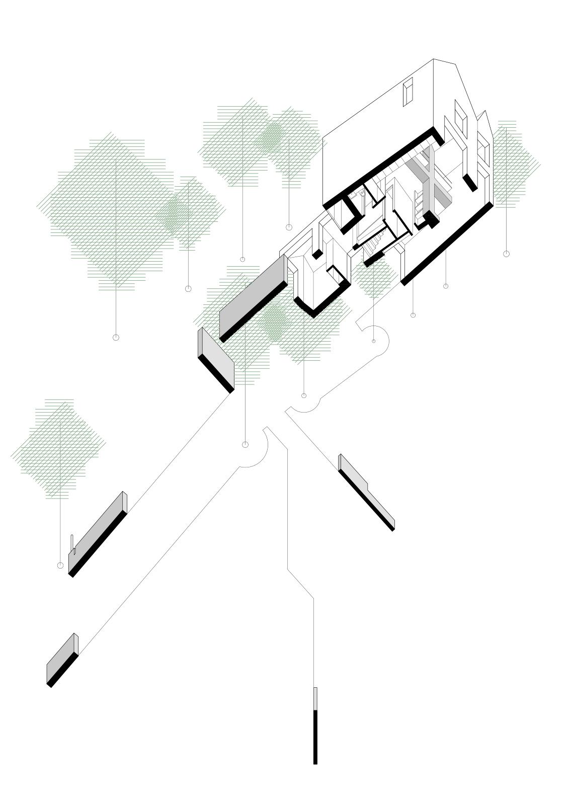 Chris Dobson, New-build House, West Rounton, North Yorkshire - Worm's Eye View Projected Plan
