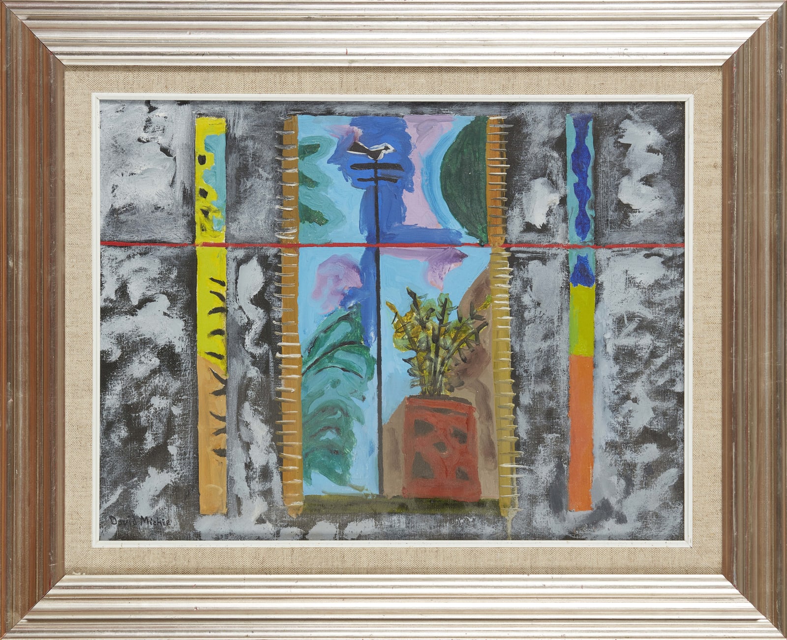 David Michie RSA, Telegraph Pole with a Crow, 1964