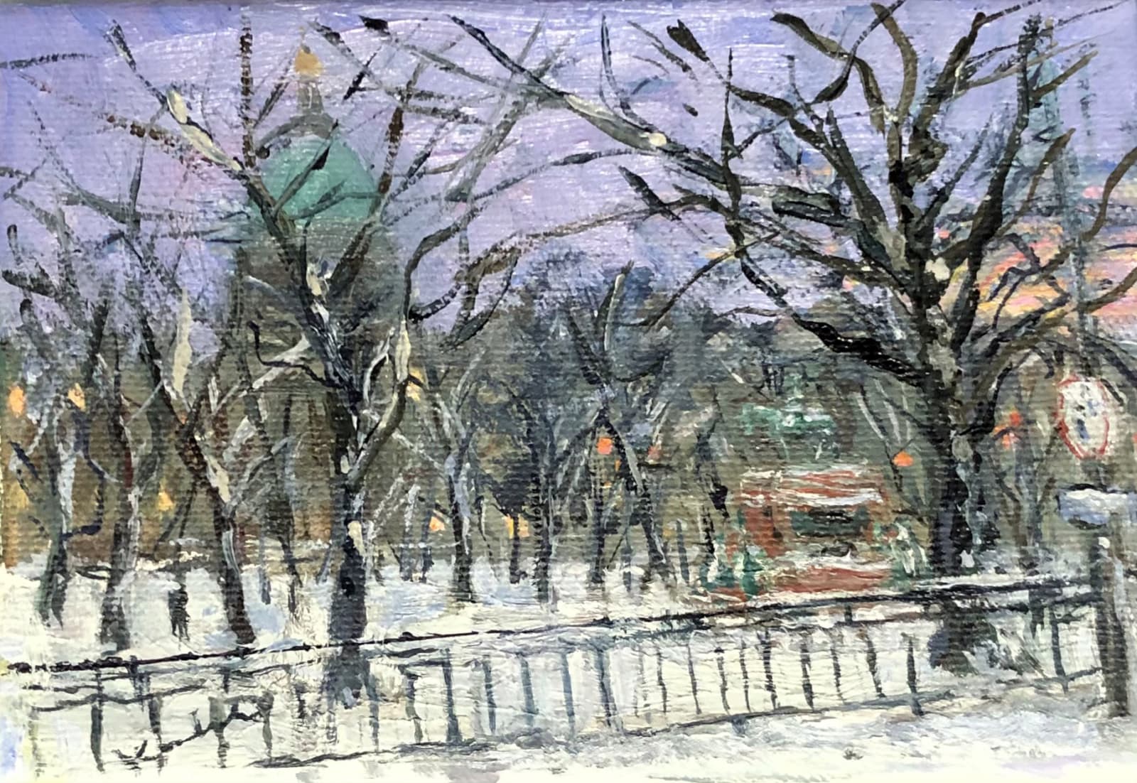 Henry Kondracki RSA, Statue in the Snow, 2020