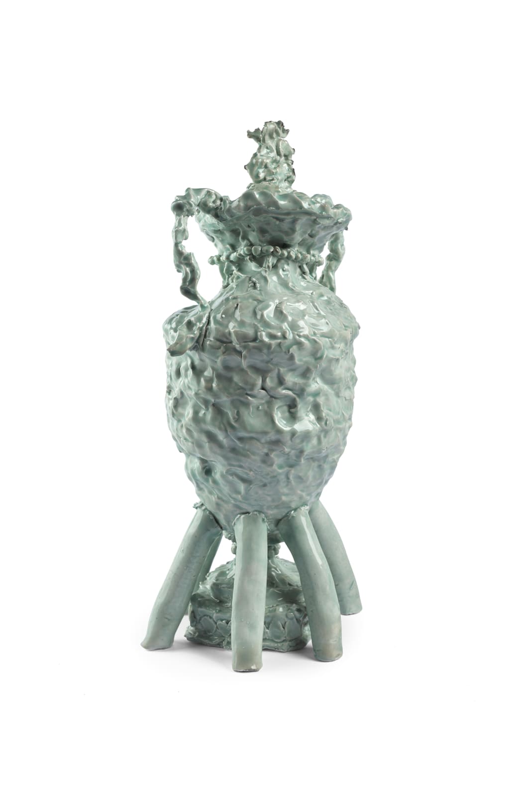 Jessica Harrison RSA, Jasperware vase and cover with Pegasus finial and with reliefs of Apollo and the Muses, made at the factory of Josiah Wedgwood, Etruria, Staffordshire, ca. 1790, 2015