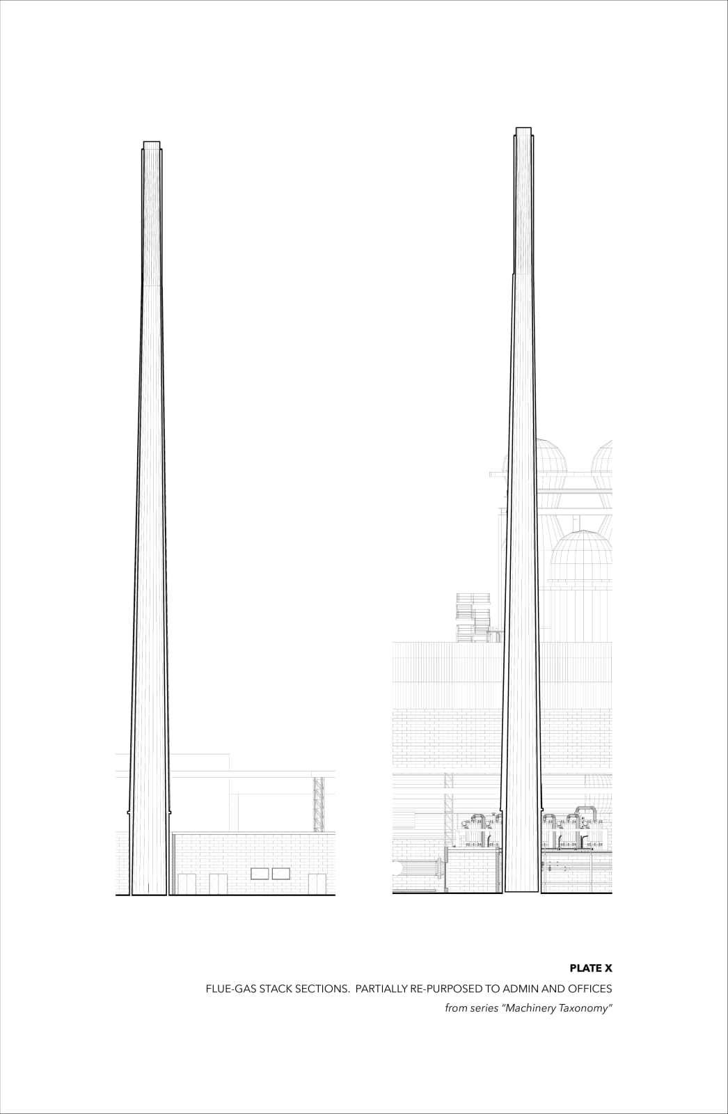 Yavor Nedelchev, PLATE X: FLUE-GAS STACK SECTIONS. PARTIALLY RE-PURPOSED TO ADMIN AND OFFICES, 2023