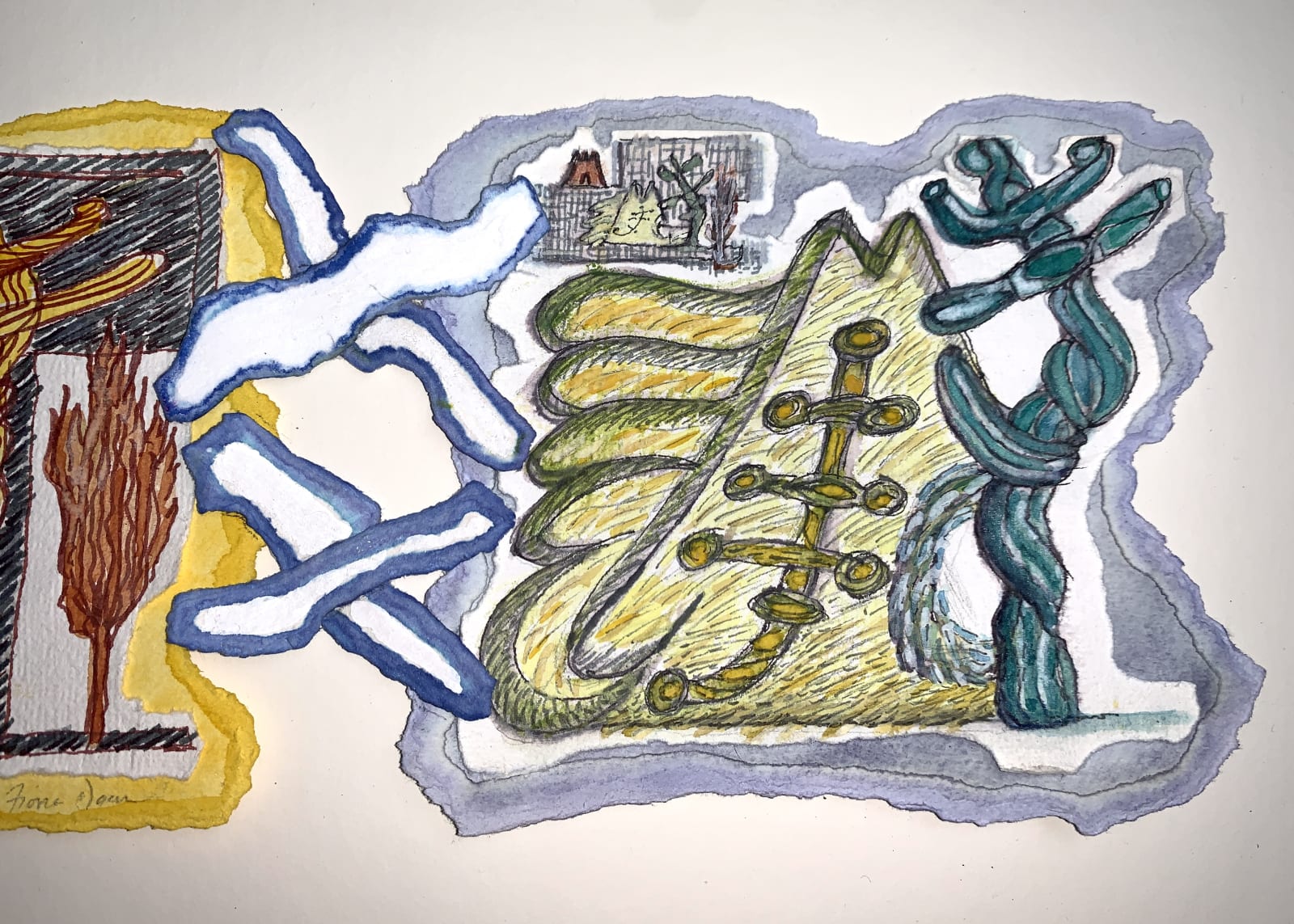 Fiona Dean RSA, Field-Notes: Copse-Cloud-Hill. Solway Merse. South. S.W.