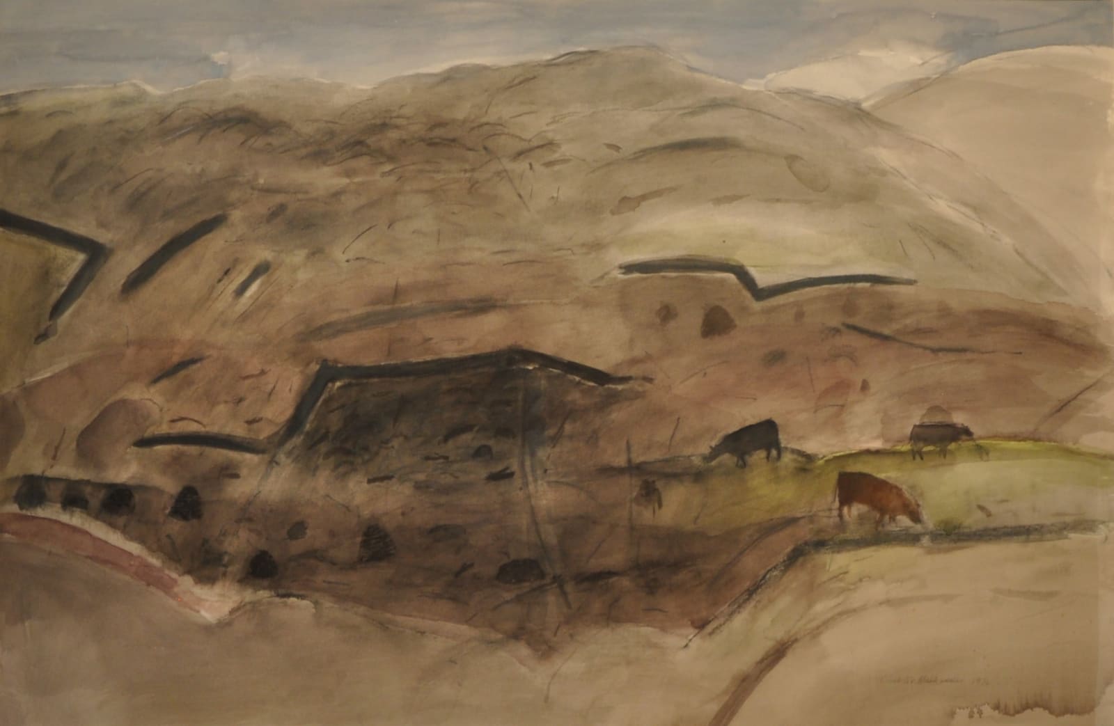 Elizabeth Blackadder RSA, Peat Cutting Isle of Harris (Scabaday)