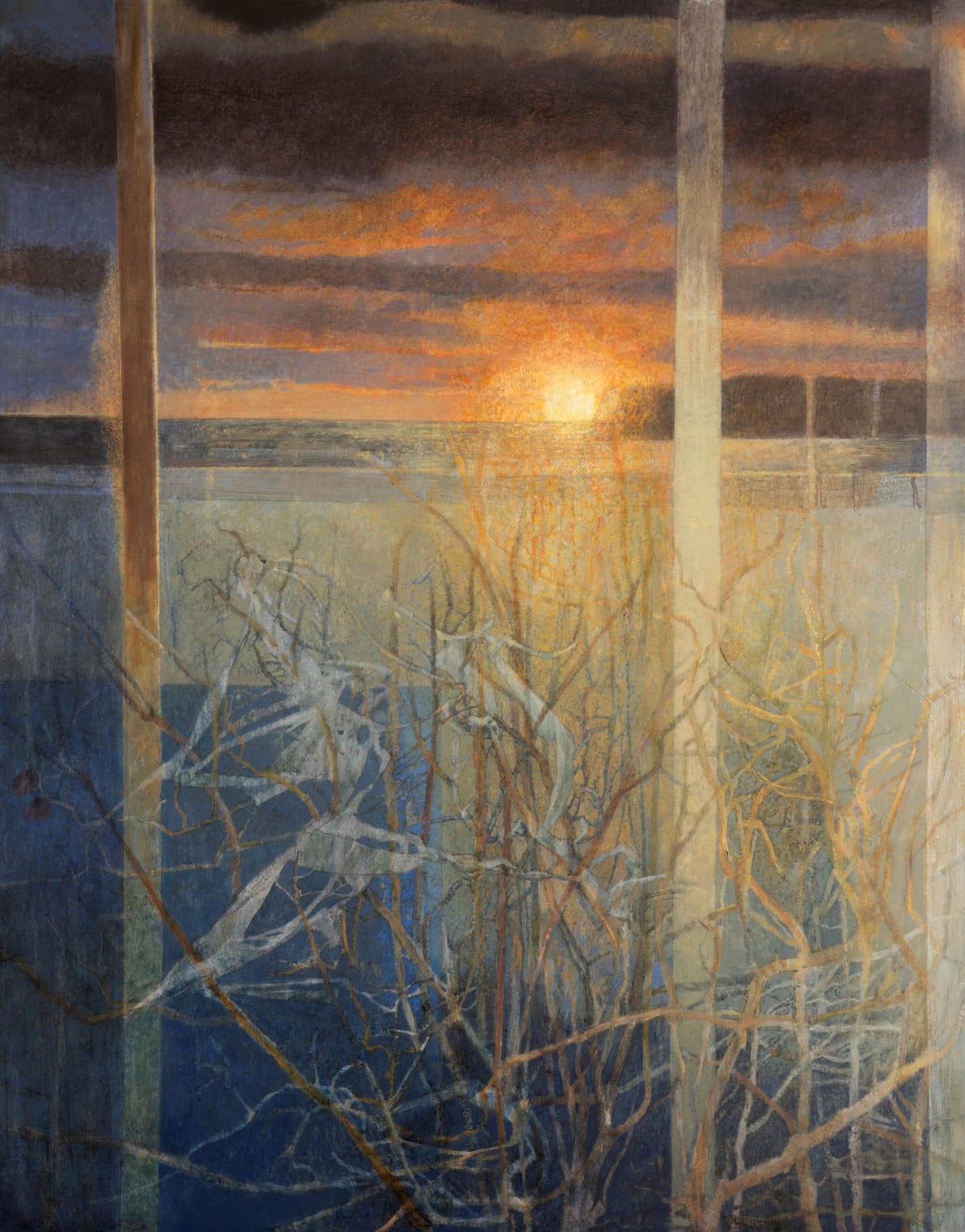 Victoria Crowe RSA, Low Winter Sun, Linkshouse Window, 2023