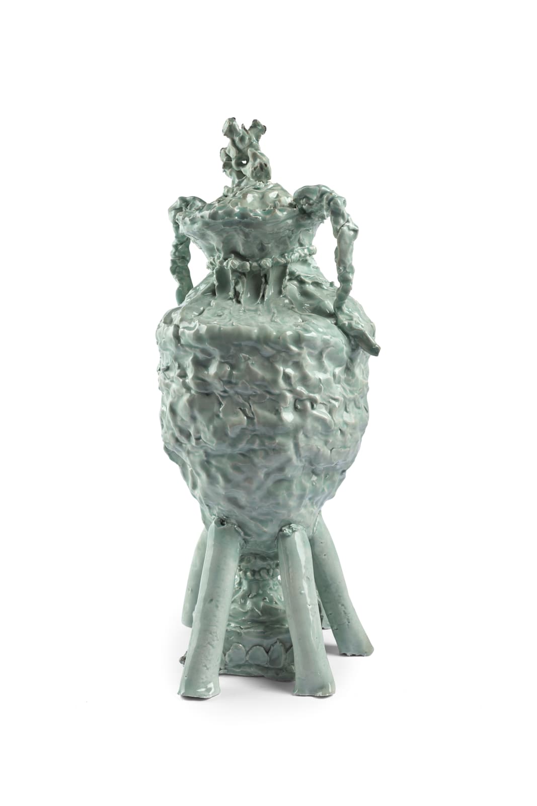 Jessica Harrison RSA, Jasperware vase and cover with Pegasus finial and with reliefs of Apollo and the Muses, made at the factory of Josiah Wedgwood, Etruria, Staffordshire, ca. 1790, 2015