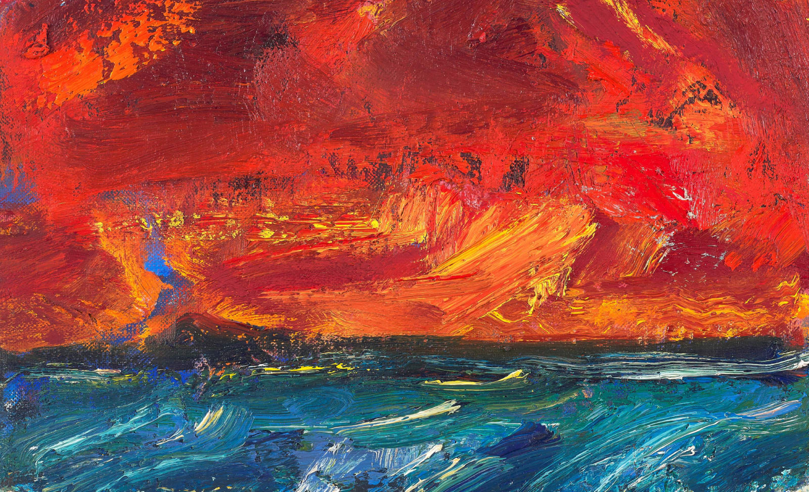 John Houston RSA, Untitled (Red Sky, Blue Sea)