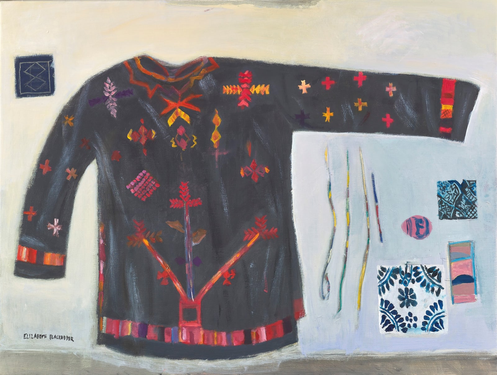 Elizabeth Blackadder RSA, Black Tibetan Jacket, 2005 (c.)